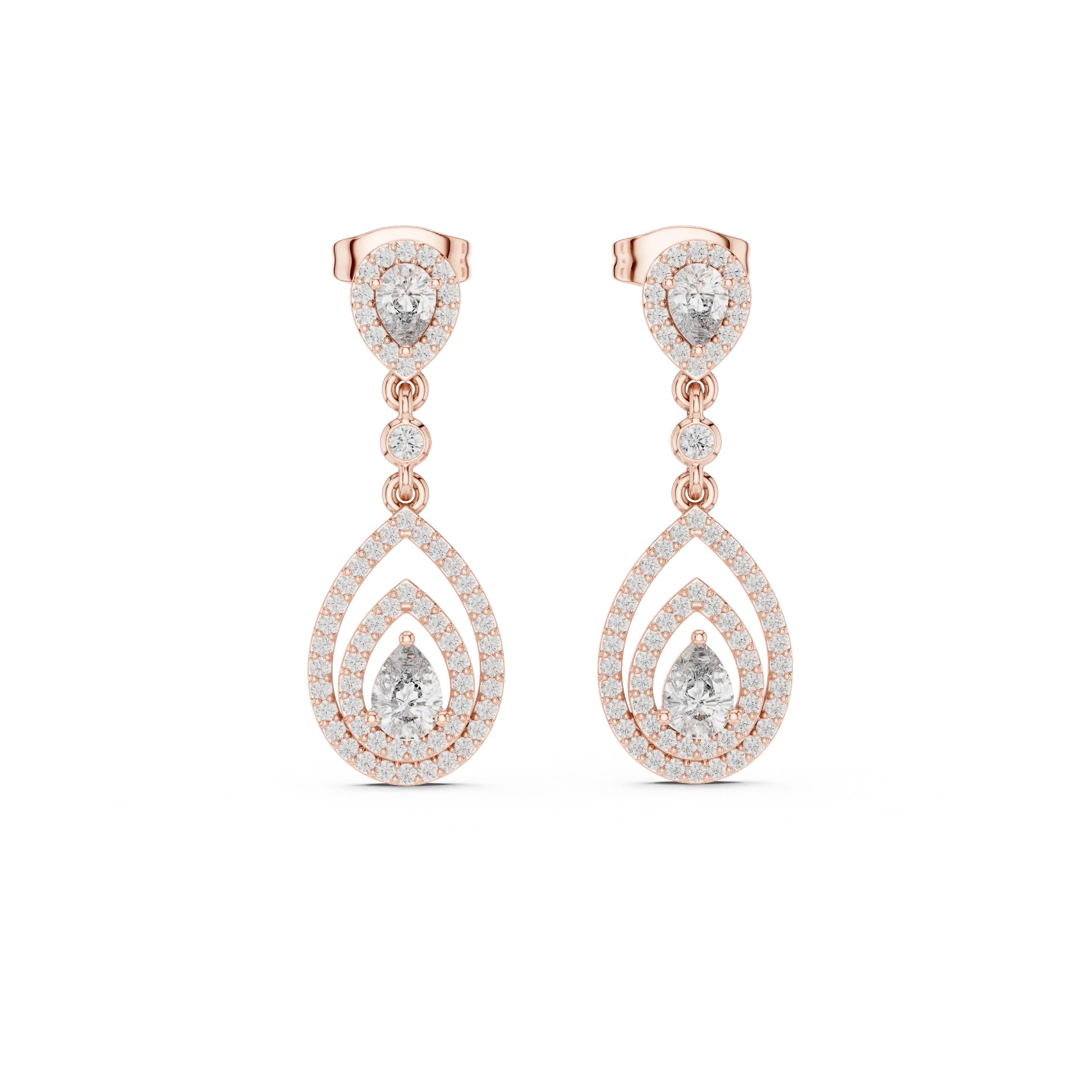 MJER50 - Tiered Openwork Teardrop Drop Earrings