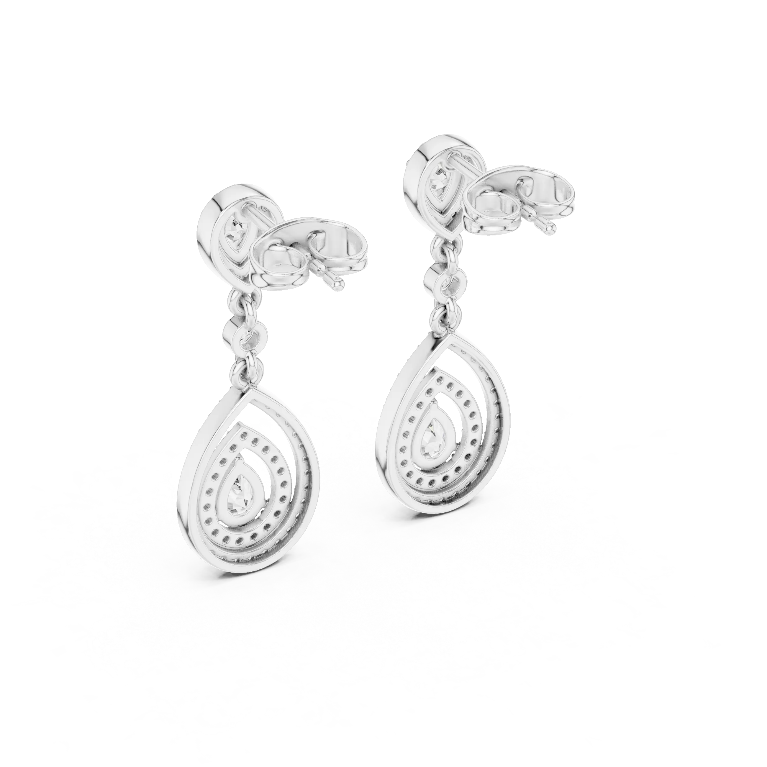 MJER50 - Tiered Openwork Teardrop Drop Earrings