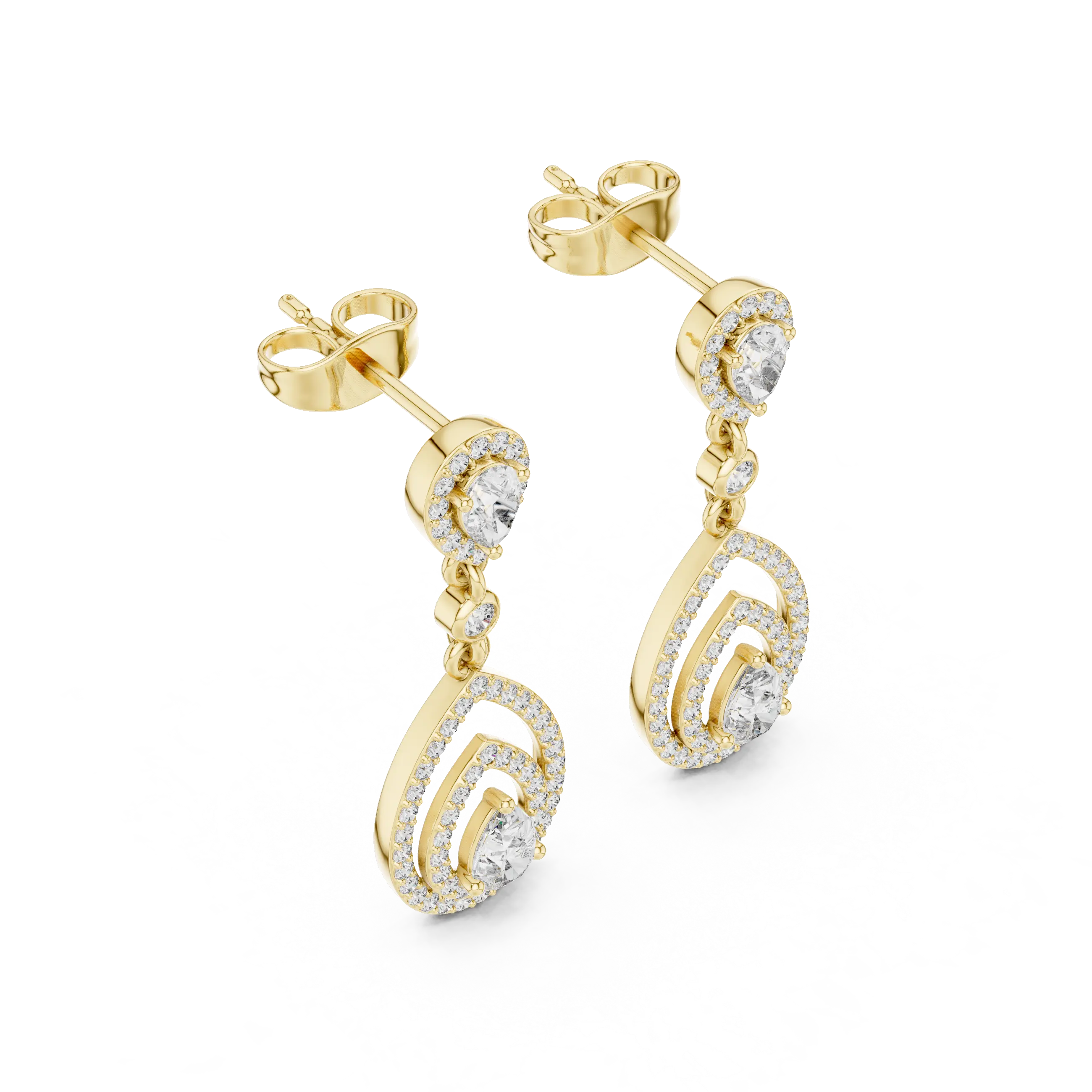 MJER50 - Tiered Openwork Teardrop Drop Earrings