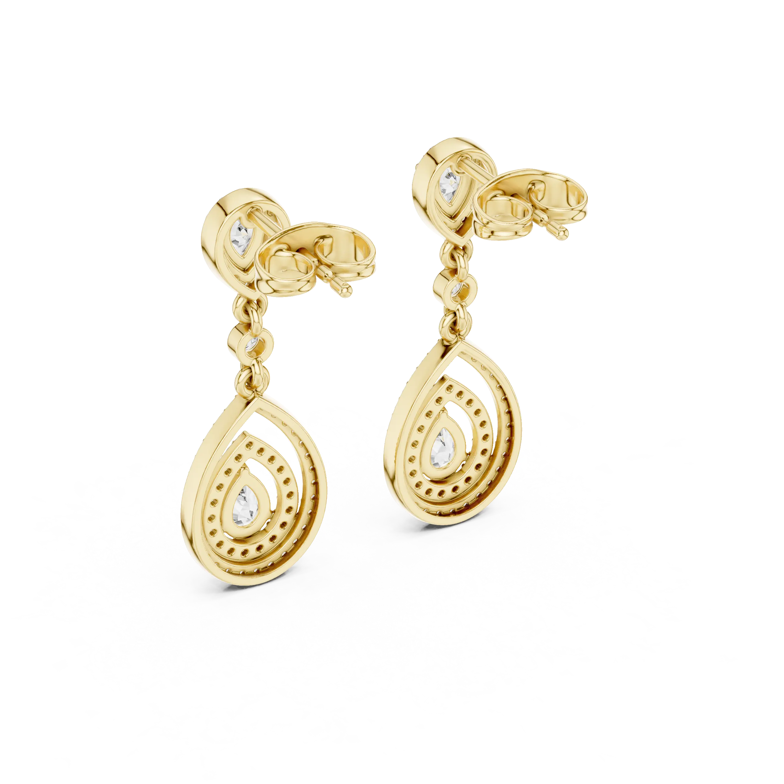 MJER50 - Tiered Openwork Teardrop Drop Earrings