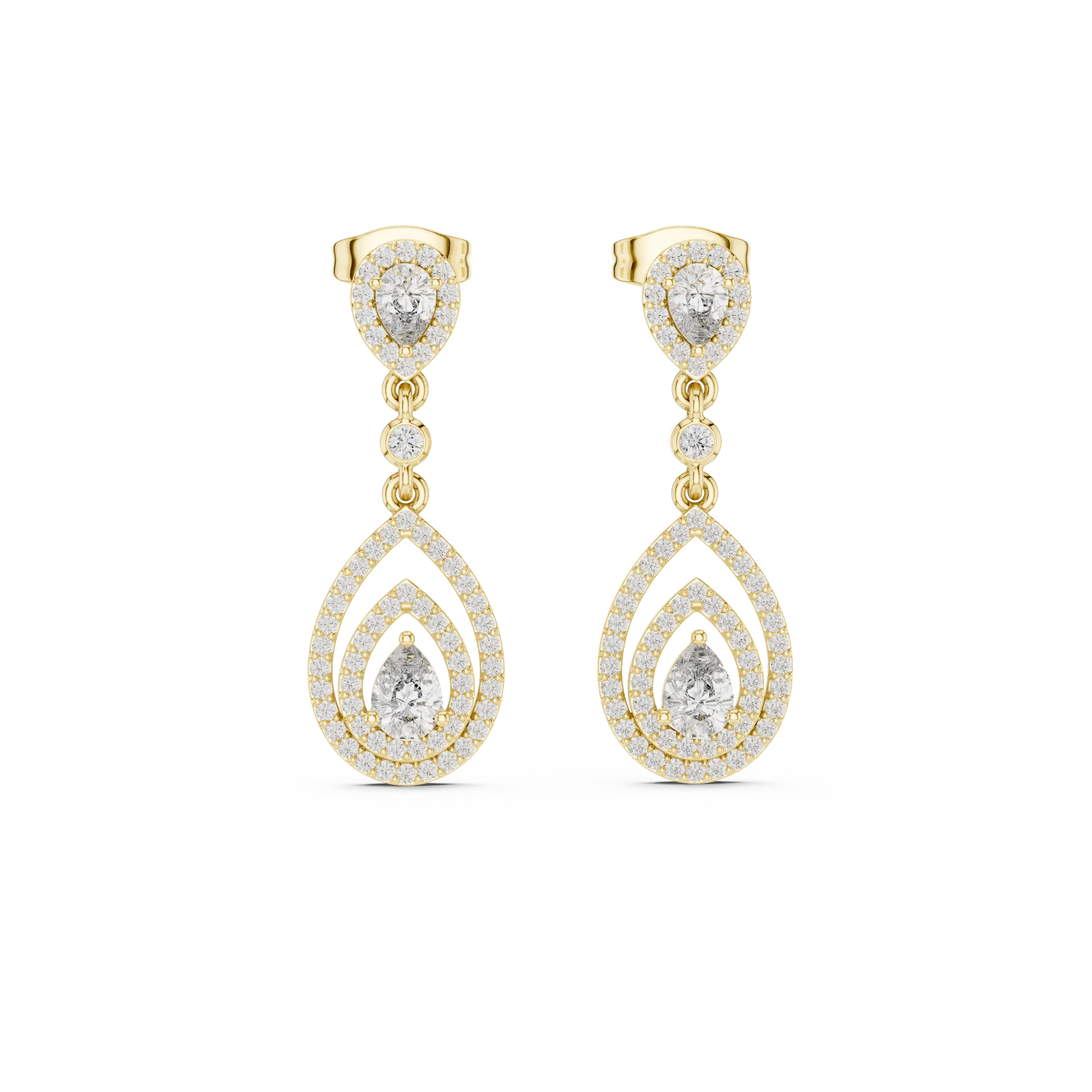 MJER50 - Tiered Openwork Teardrop Drop Earrings