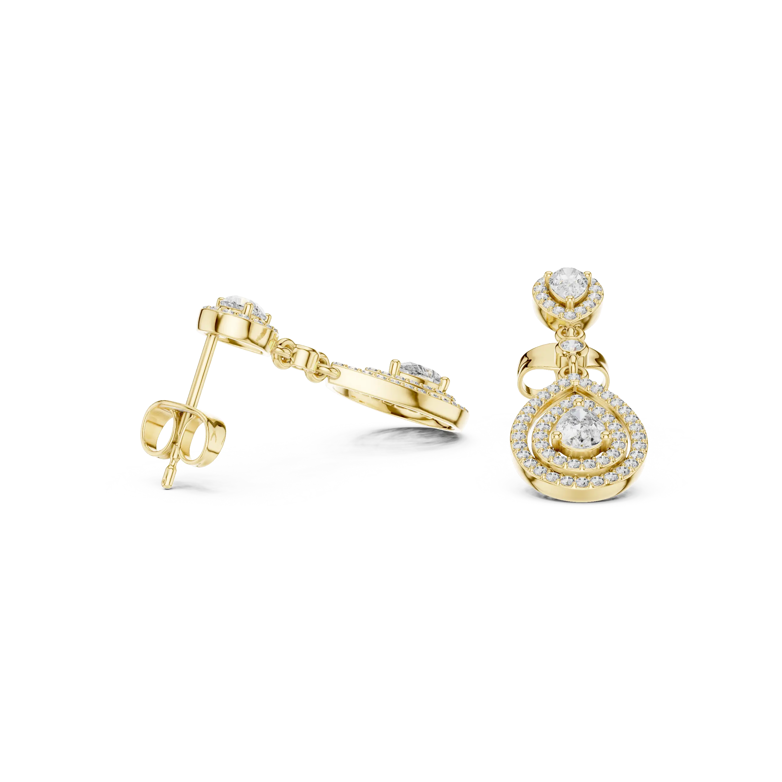 MJER50 - Tiered Openwork Teardrop Drop Earrings