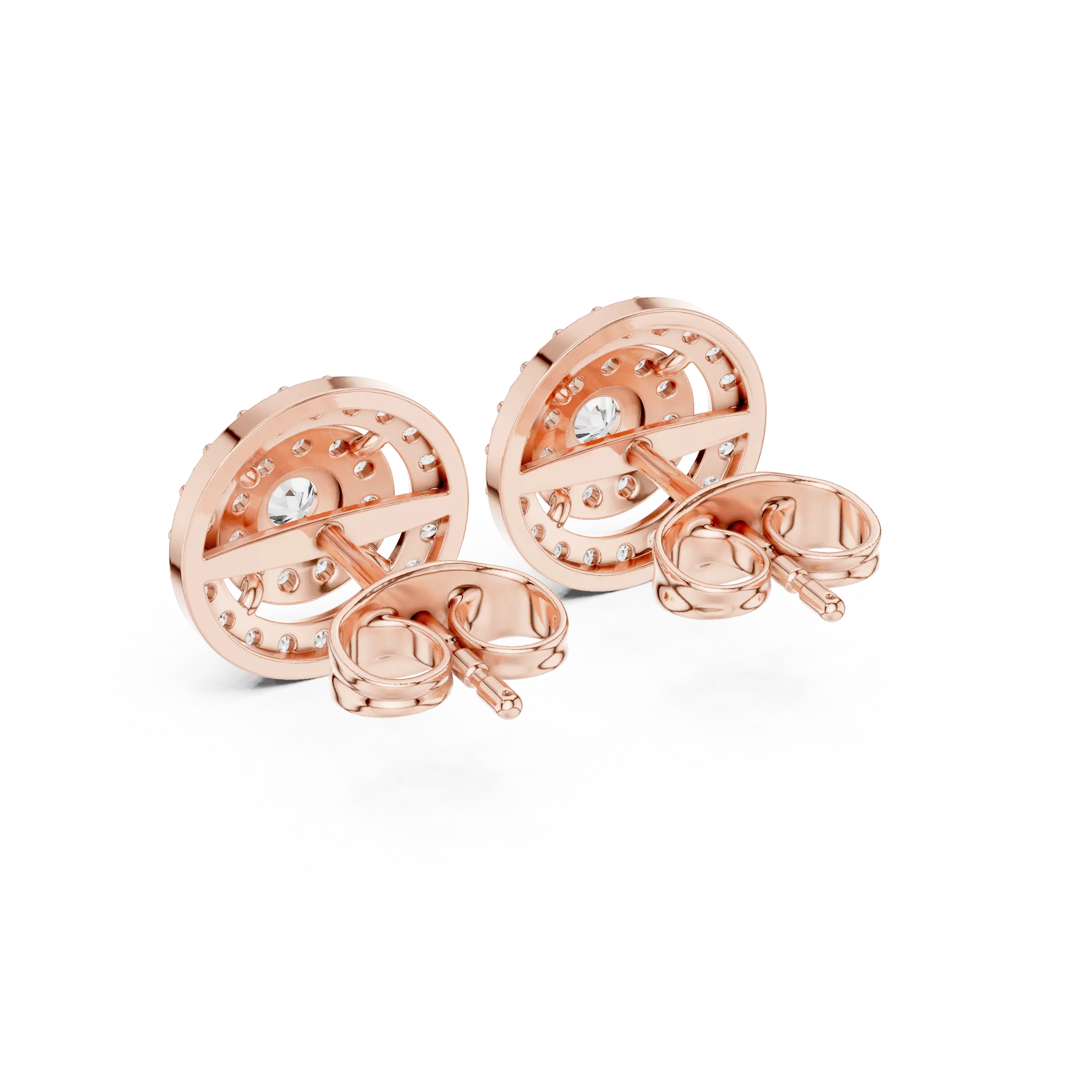 MJER49 - Concentric Circle Diamond Medallion Studs