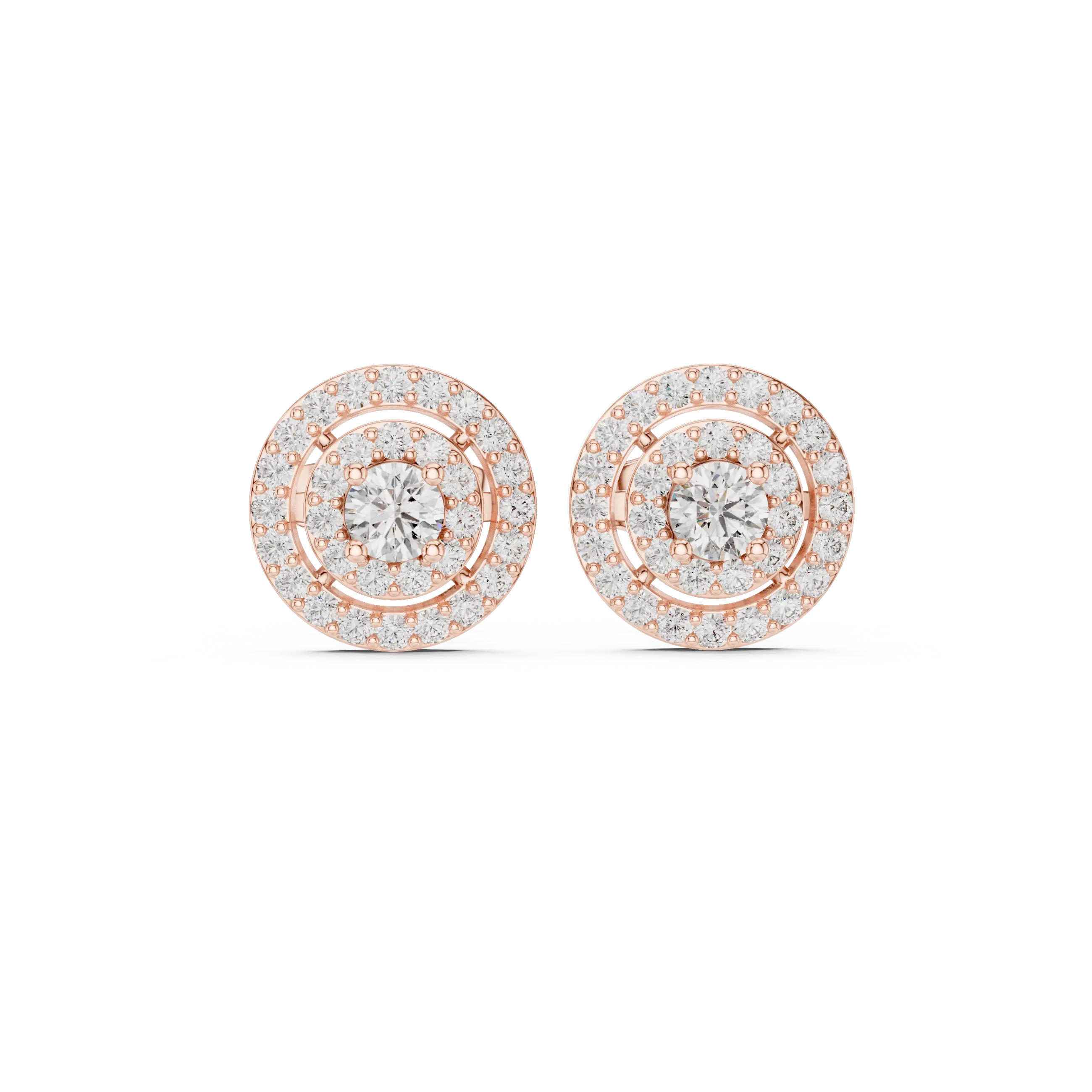 MJER49 - Concentric Circle Diamond Medallion Studs
