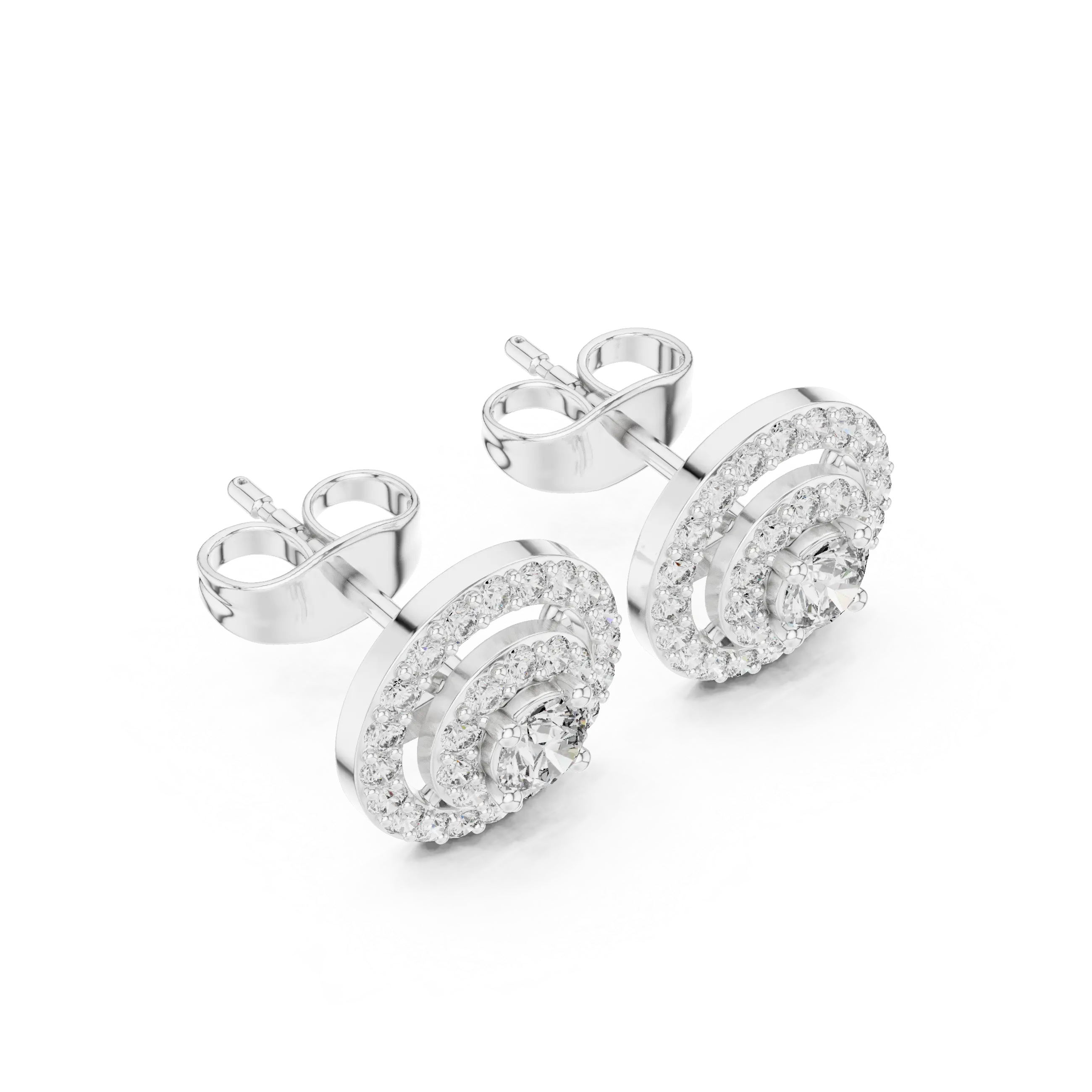 MJER49 - Concentric Circle Diamond Medallion Studs