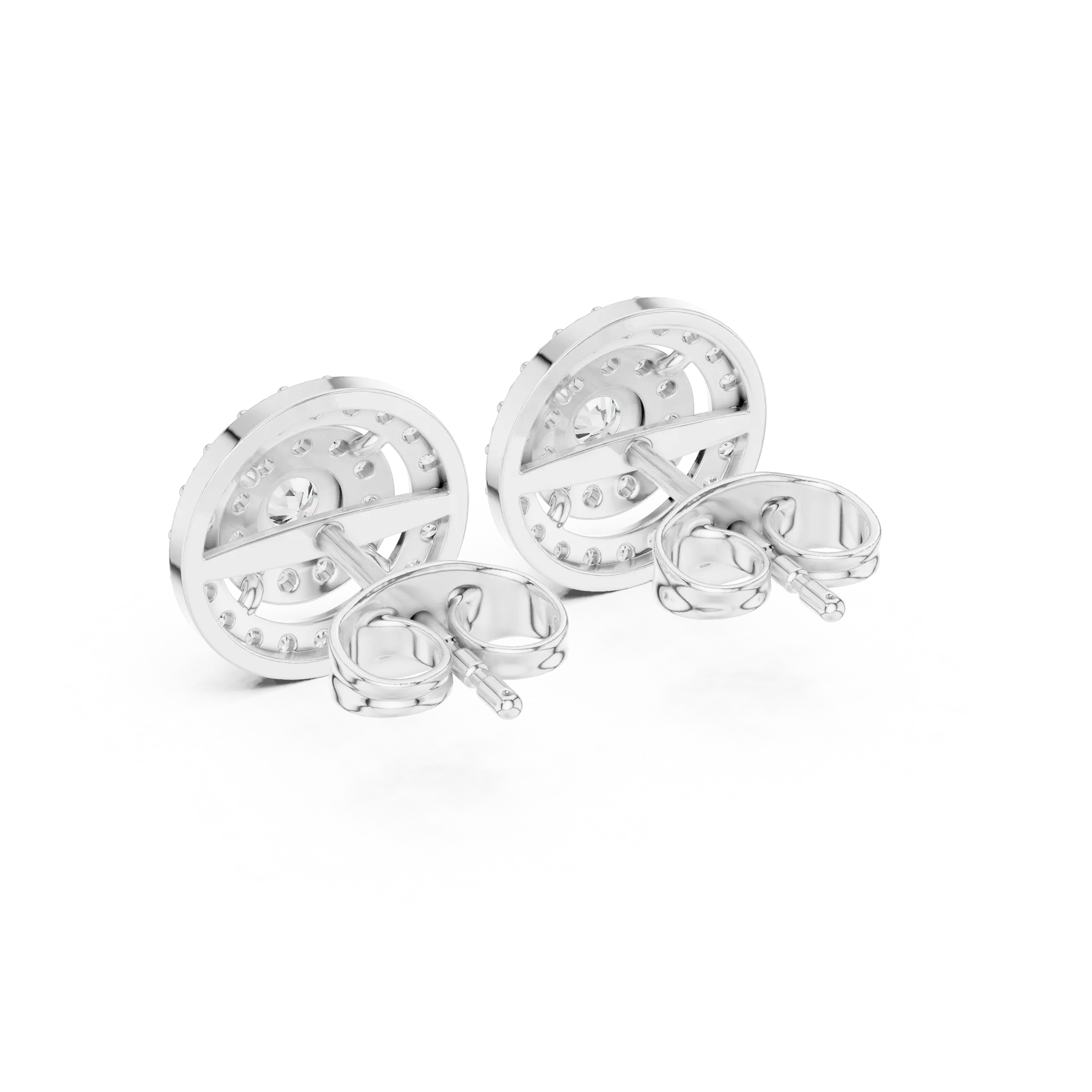 MJER49 - Concentric Circle Diamond Medallion Studs