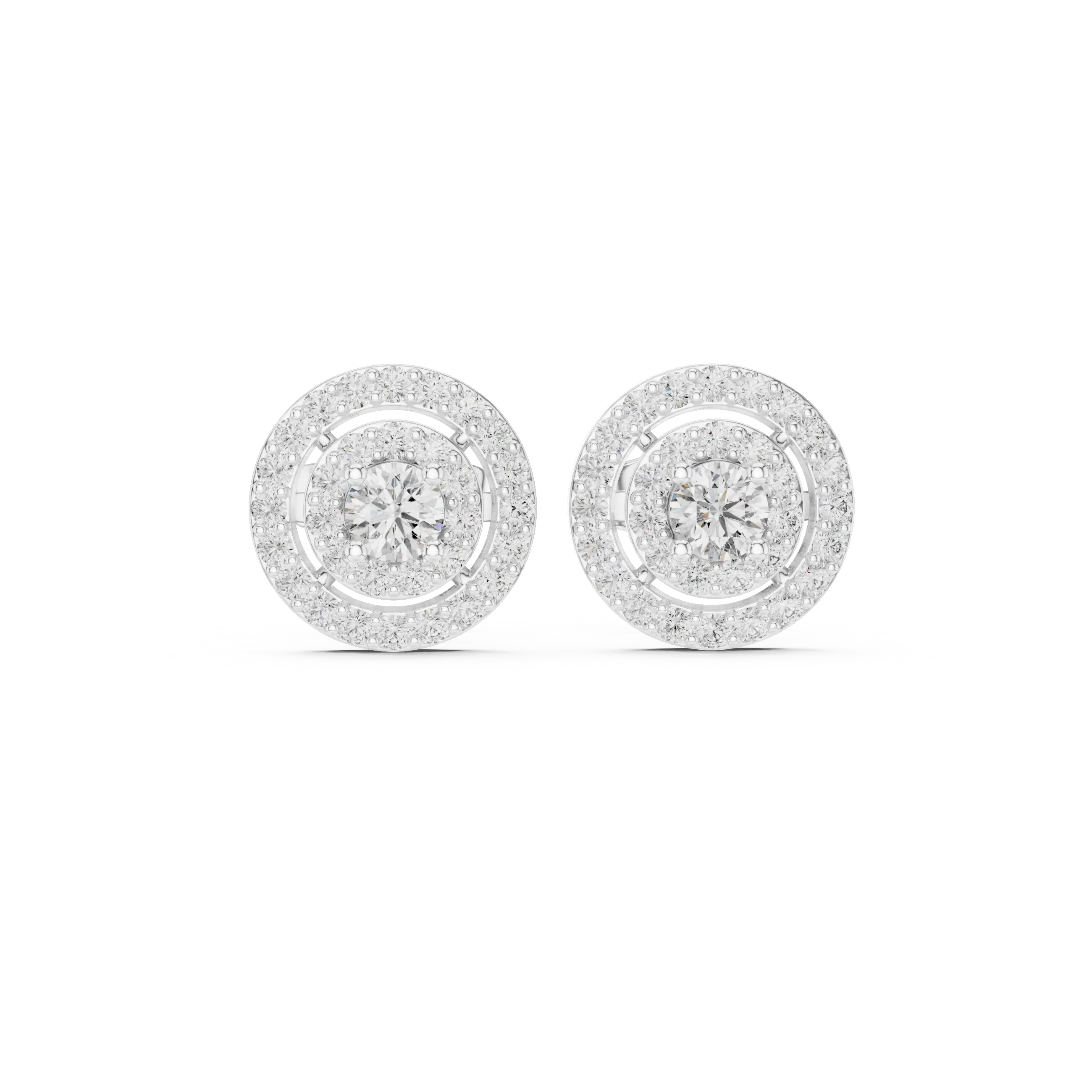 MJER49 - Concentric Circle Diamond Medallion Studs