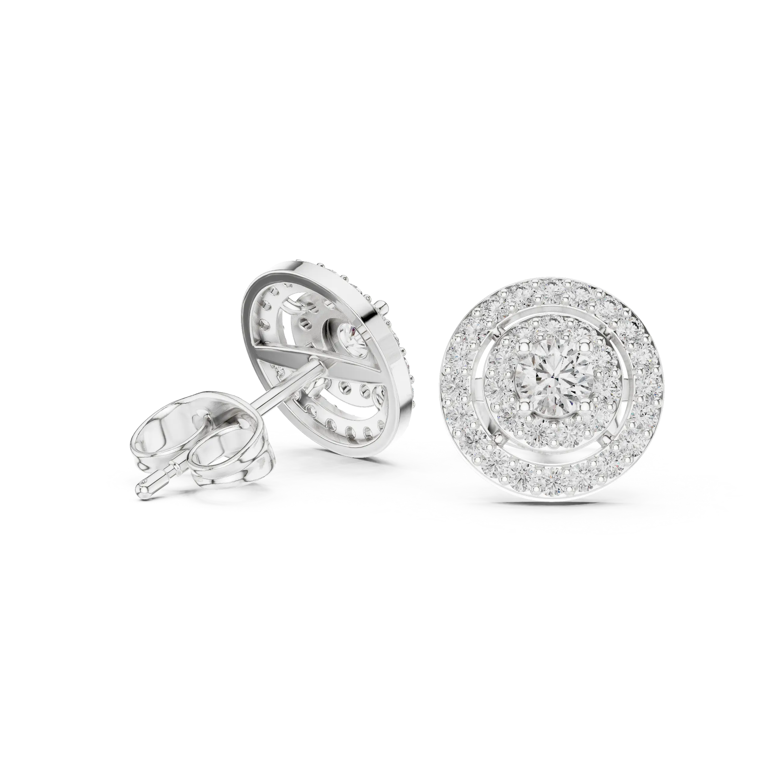 MJER49 - Concentric Circle Diamond Medallion Studs