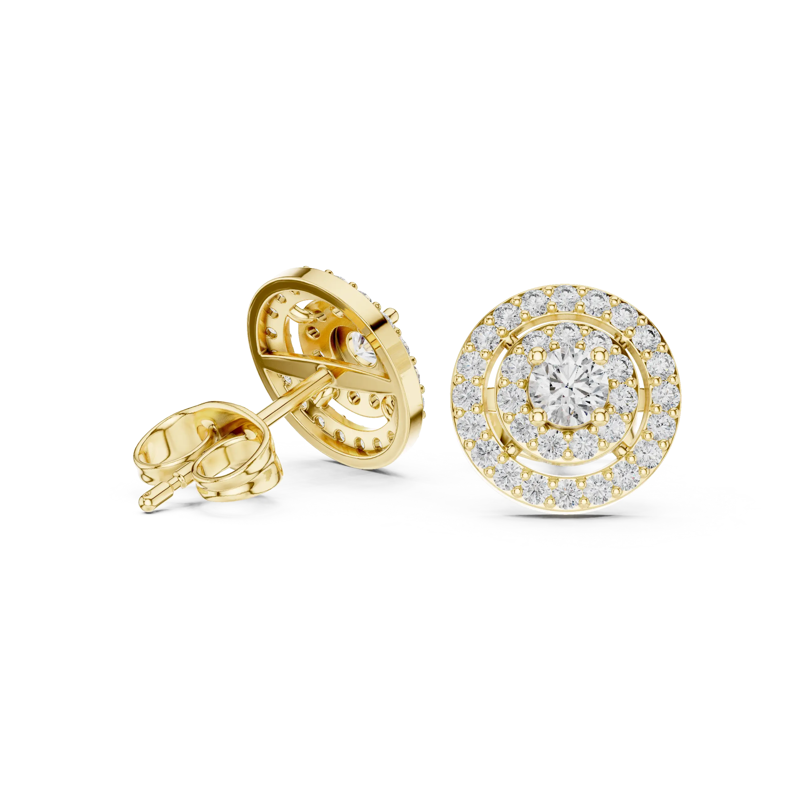 MJER49 - Concentric Circle Diamond Medallion Studs
