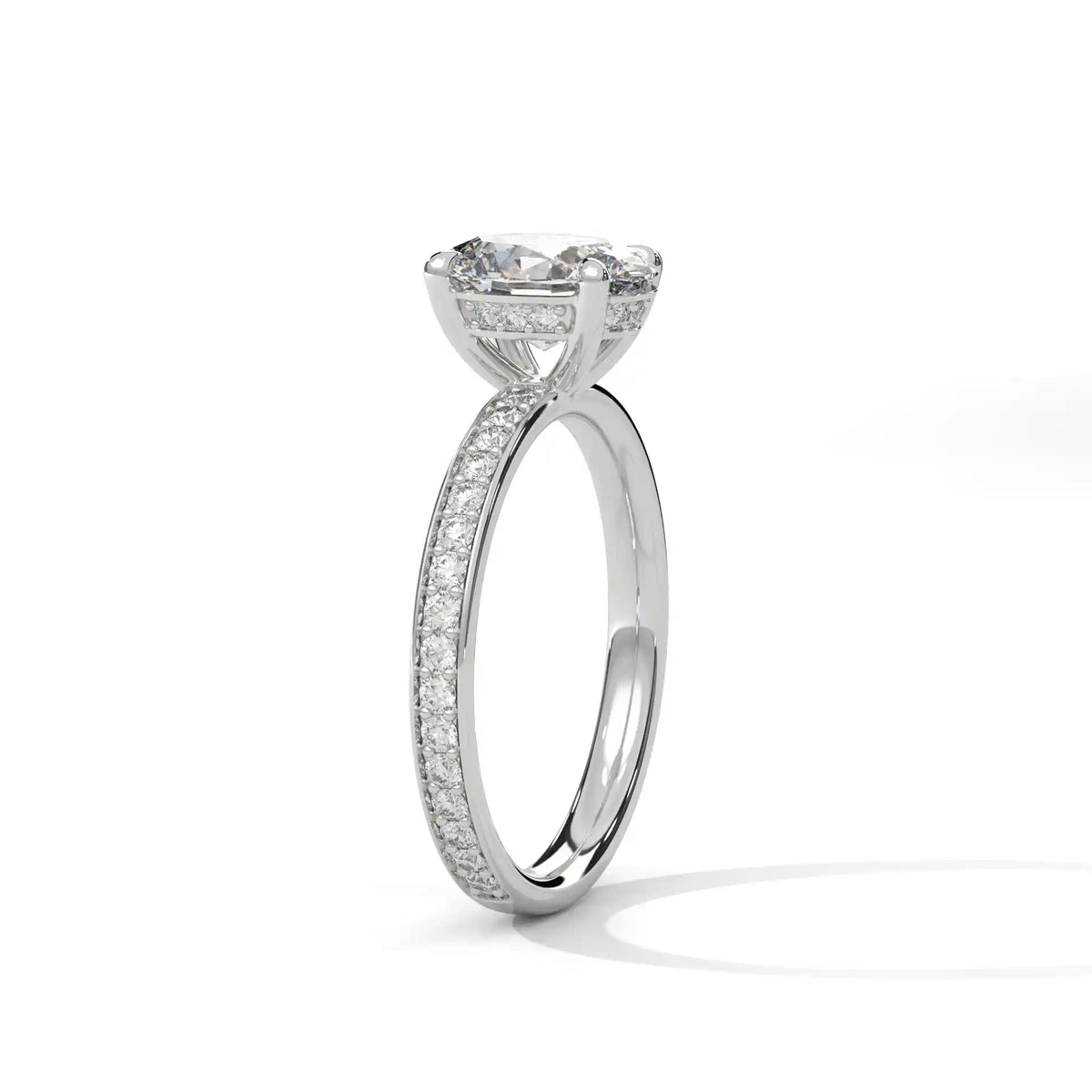 MJBS33 -3 Carat Oval Cut Hidden Halo Engagement Ring