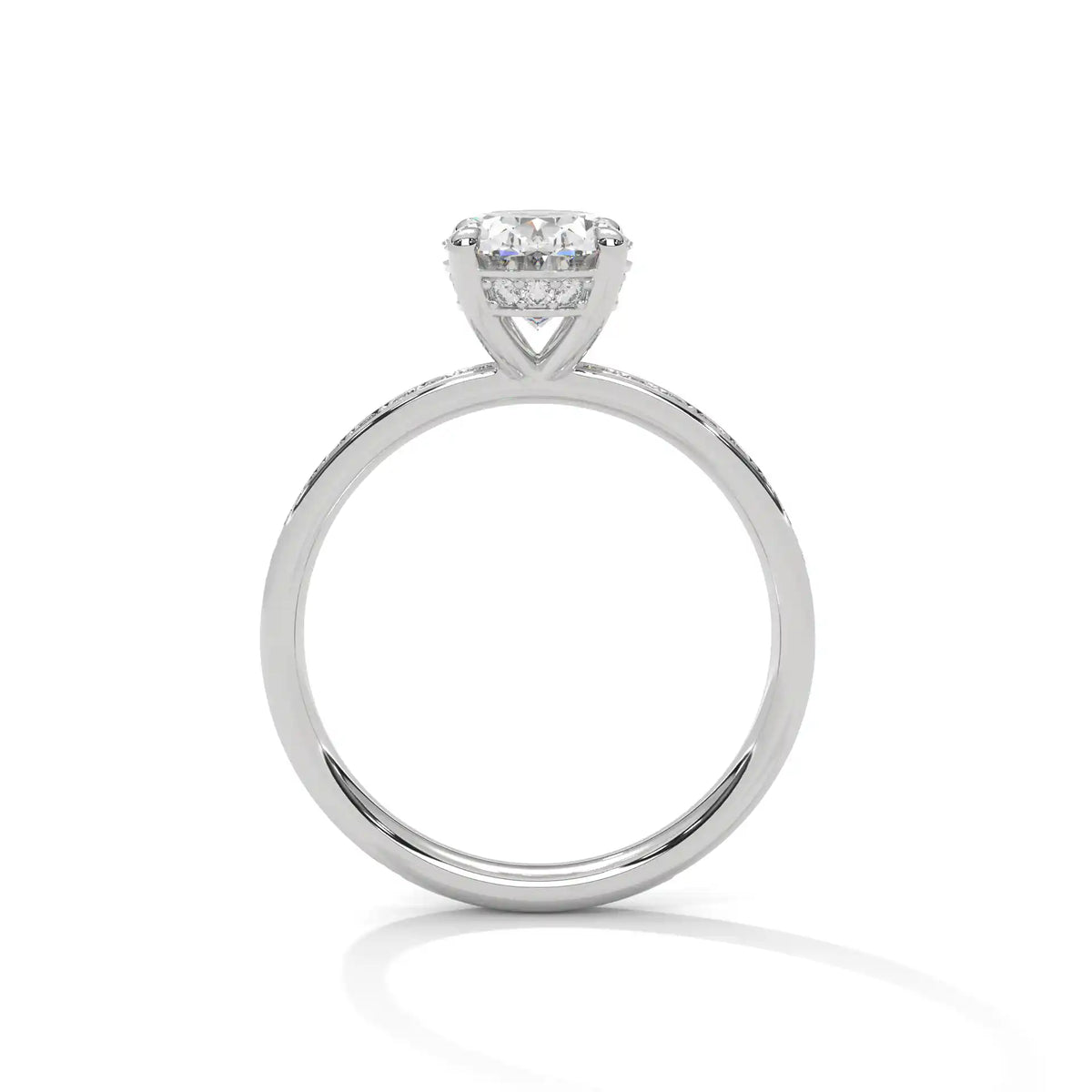 MJBS33 -3 Carat Oval Cut Hidden Halo Engagement Ring