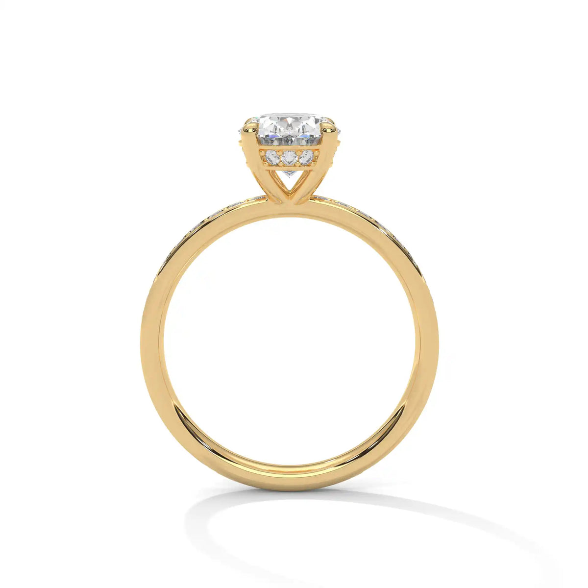 MJBS33 -3 Carat Oval Cut Hidden Halo Engagement Ring