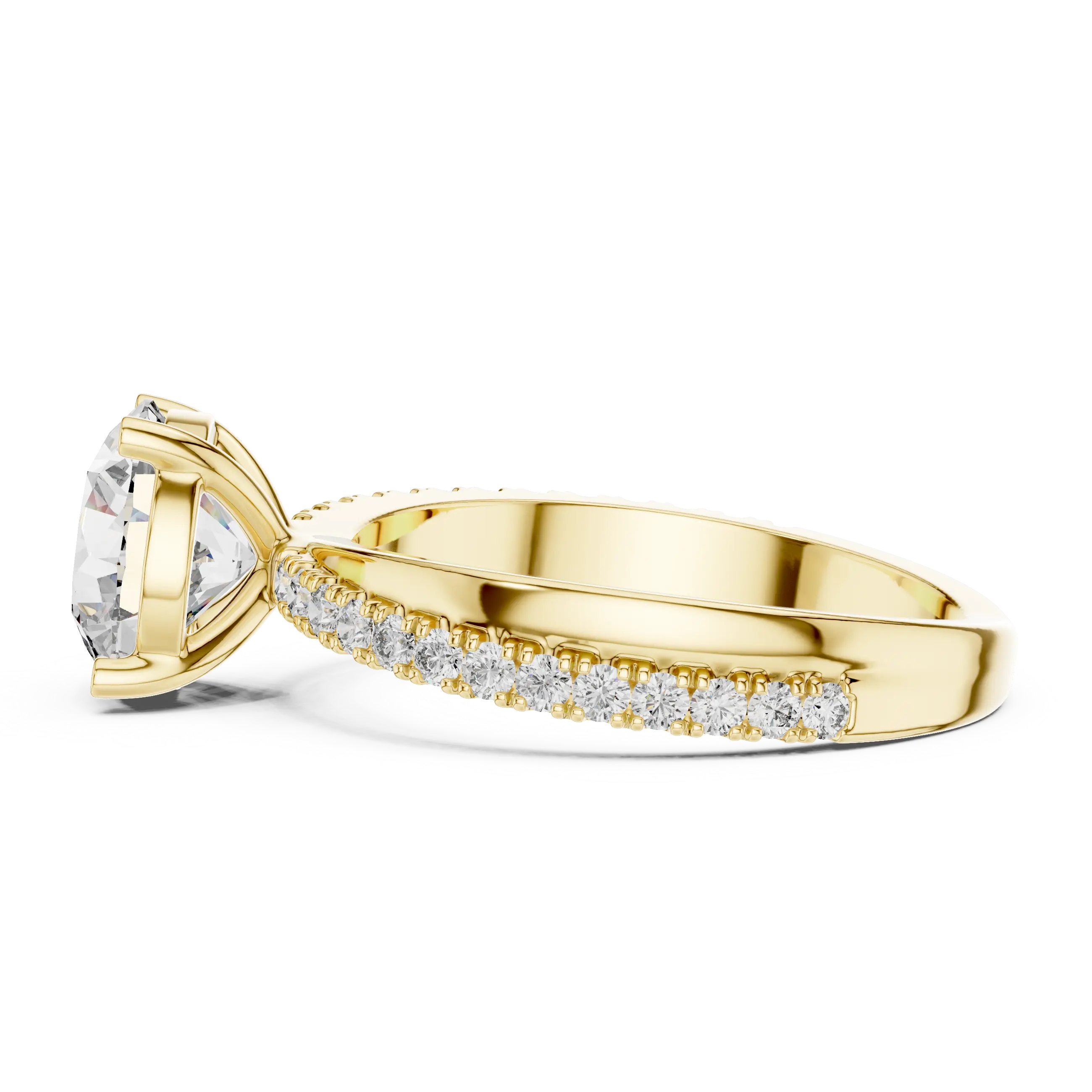 MJR044 - Classic Tapered Diamond Band Cathedral Bridal Ring