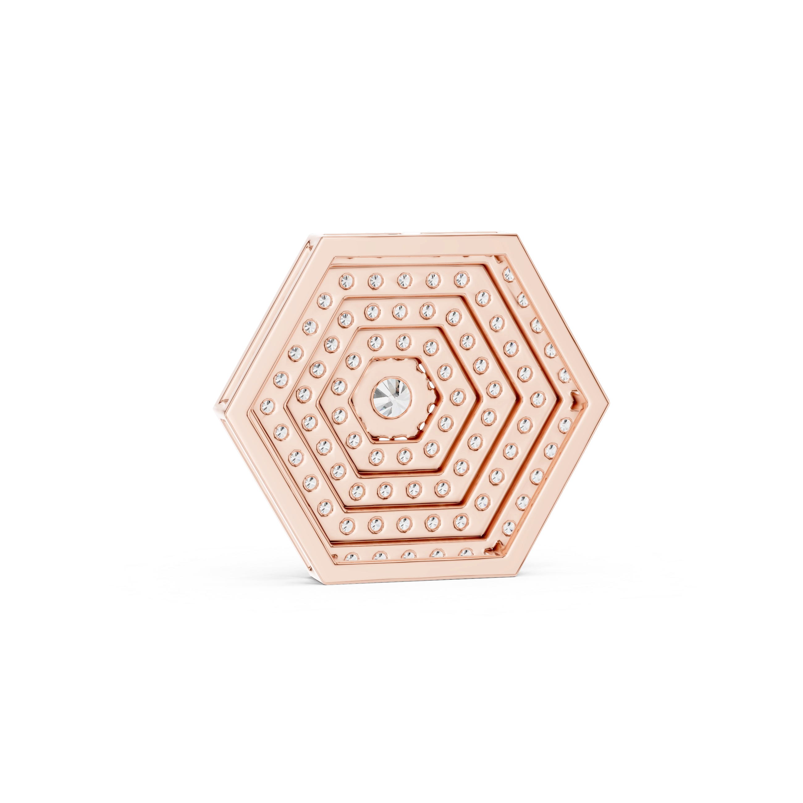 MJP04 - Geometric Hexagon Pave Cluster Pendant