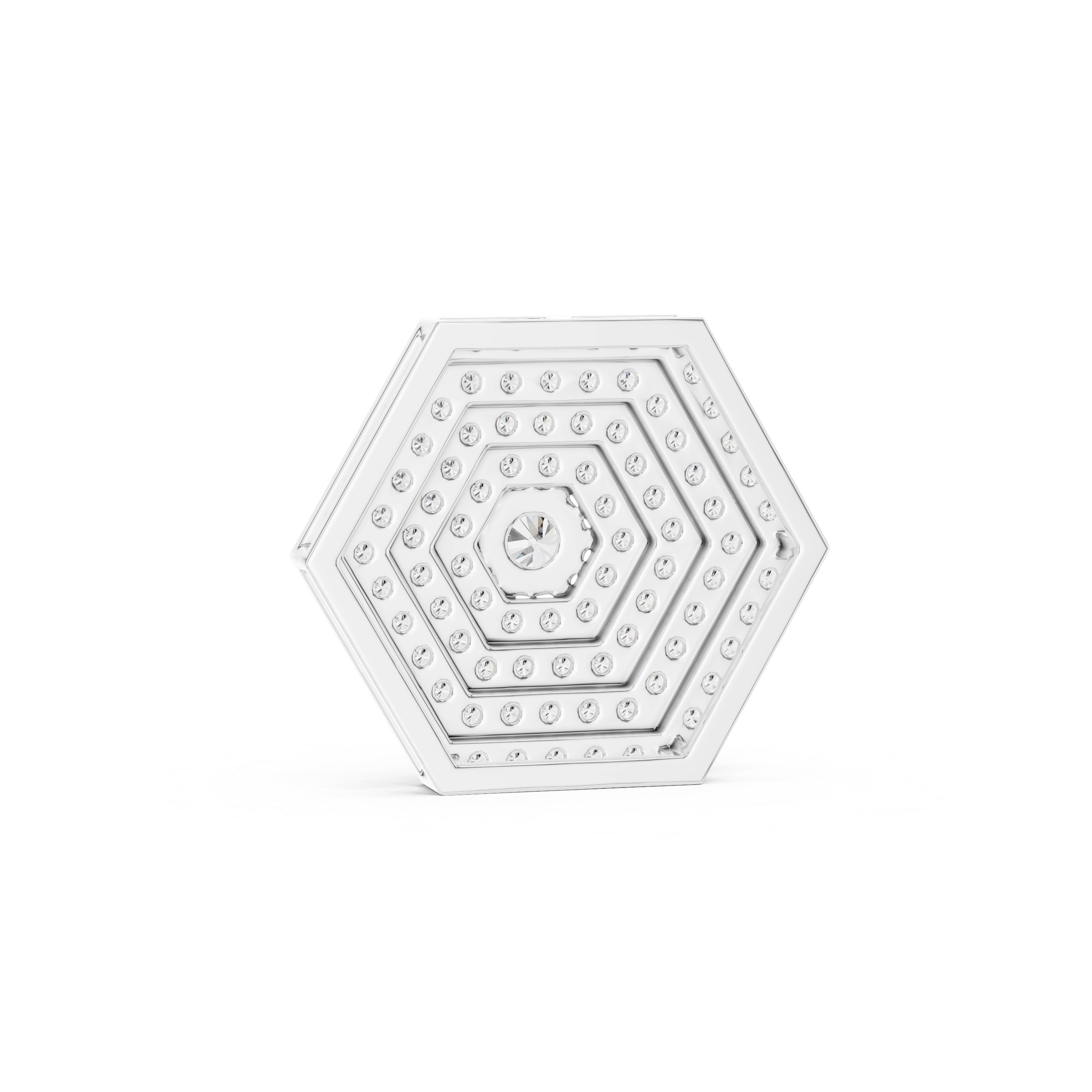 MJP04 - Geometric Hexagon Pave Cluster Pendant