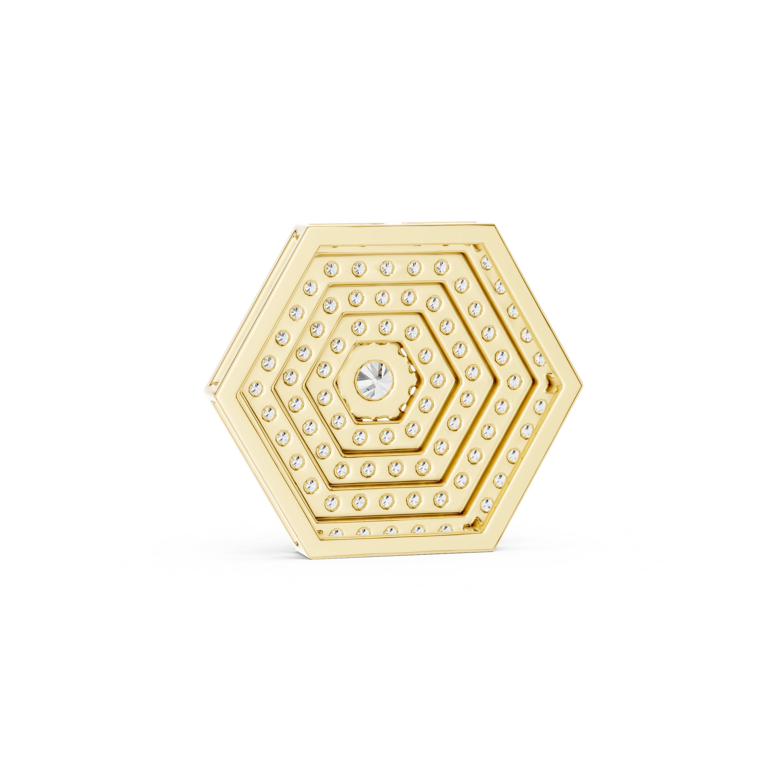 MJP04 - Geometric Hexagon Pave Cluster Pendant