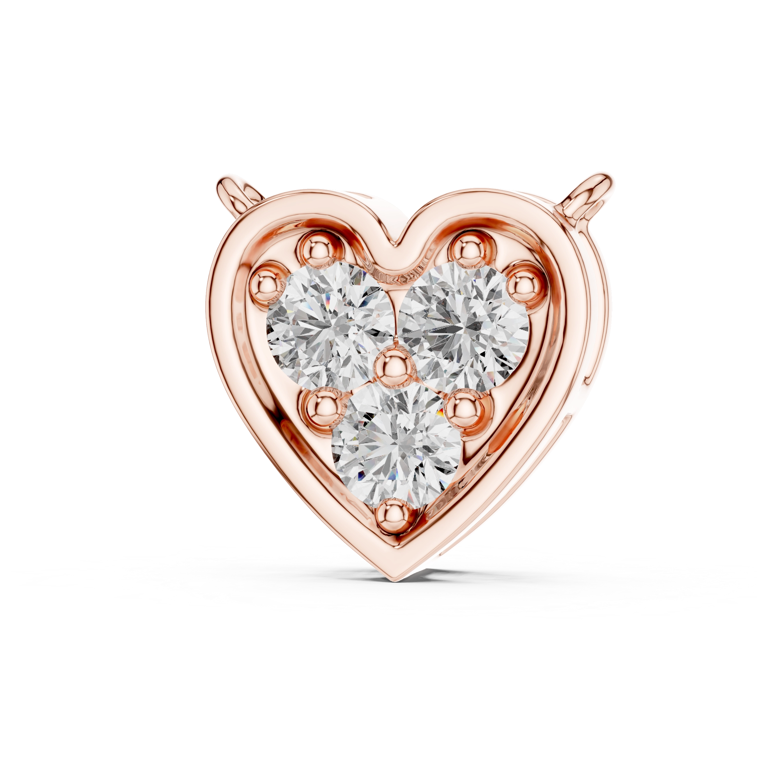 MJP06 - Heart-Shaped Trio Cluster Bezel Pendant