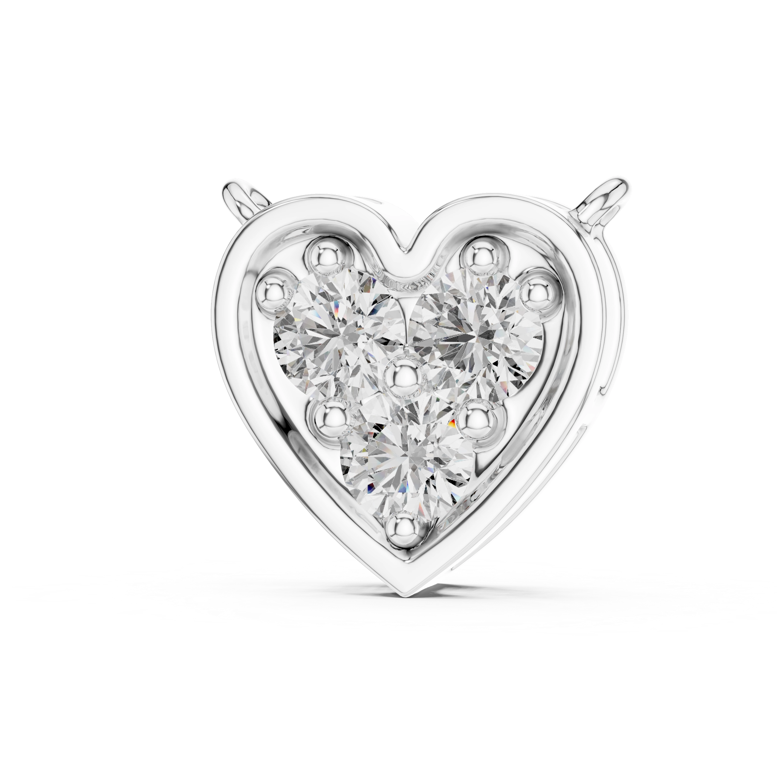 MJP06 - Heart-Shaped Trio Cluster Bezel Pendant