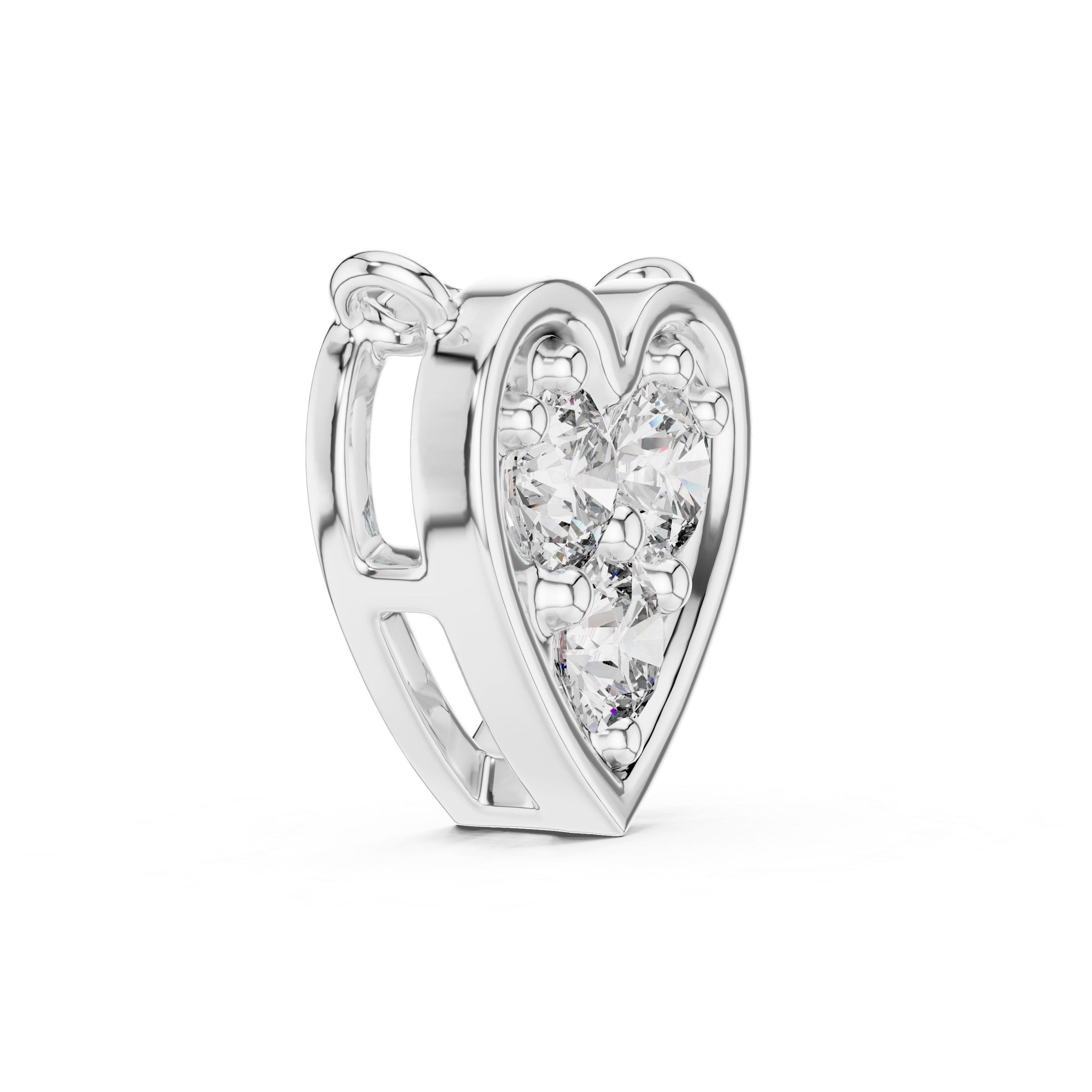 MJP06 - Heart-Shaped Trio Cluster Bezel Pendant