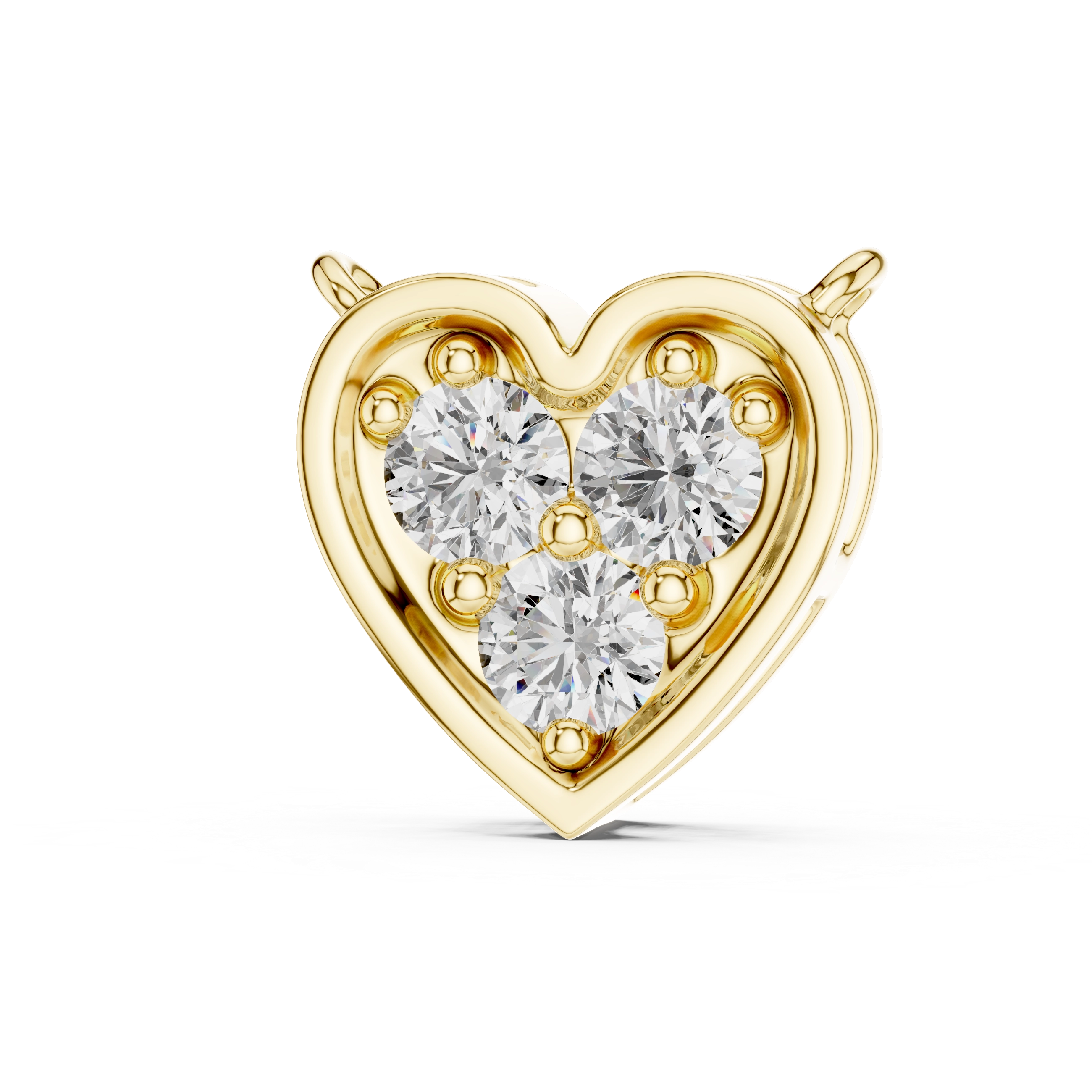 MJP06 - Heart-Shaped Trio Cluster Bezel Pendant