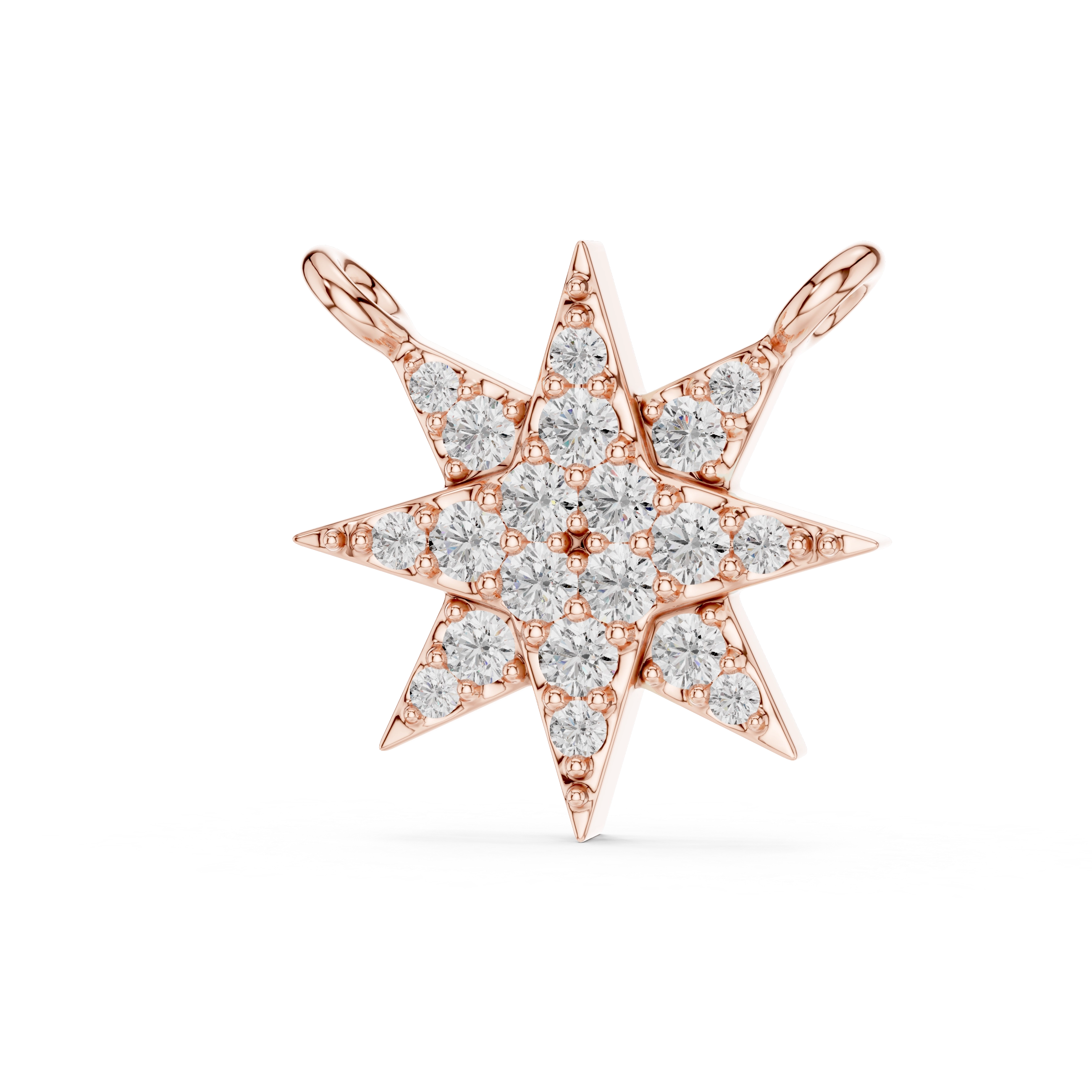 MJP010 - Eight-Point Starburst Diamond Pave Pendant