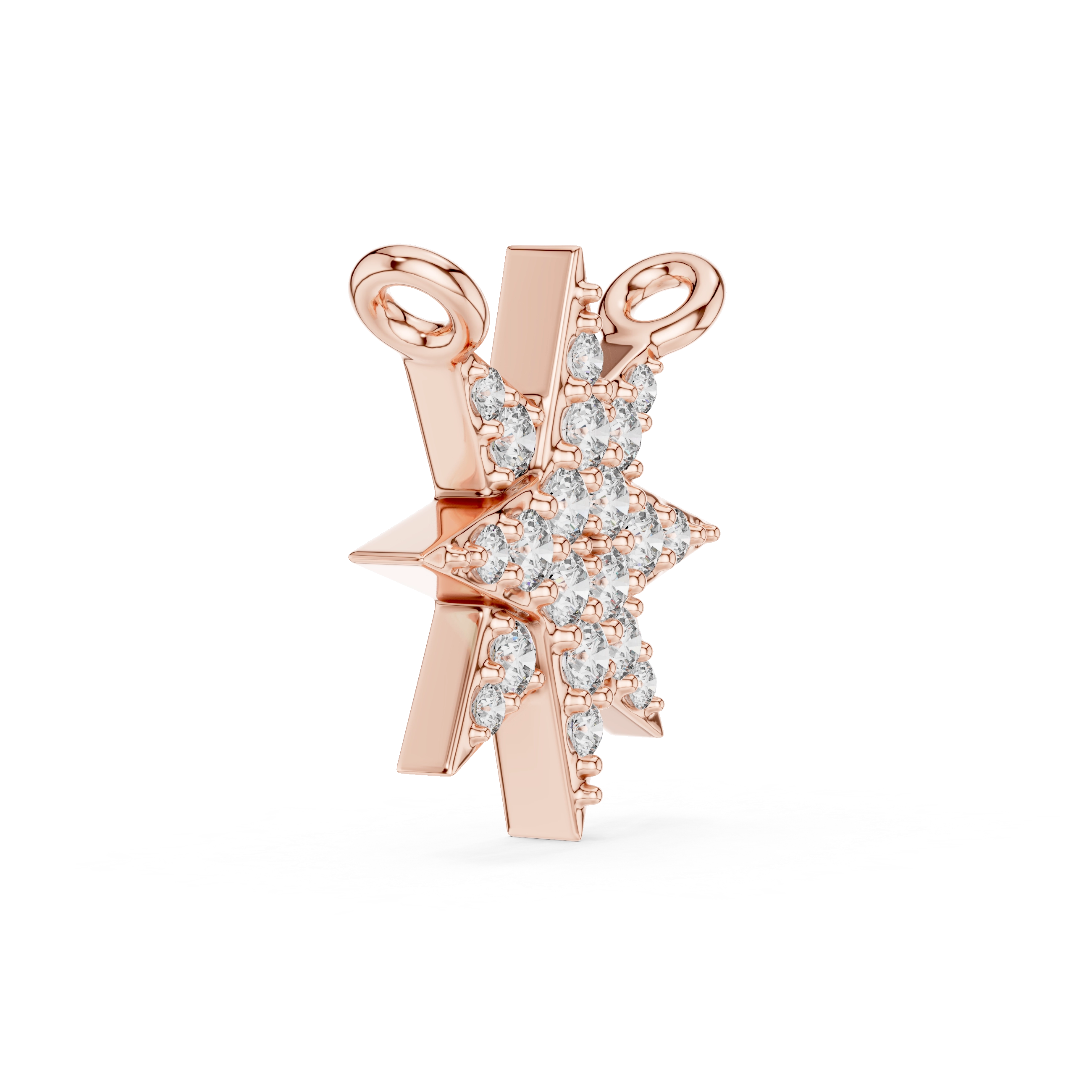 MJP010 - Eight-Point Starburst Diamond Pave Pendant