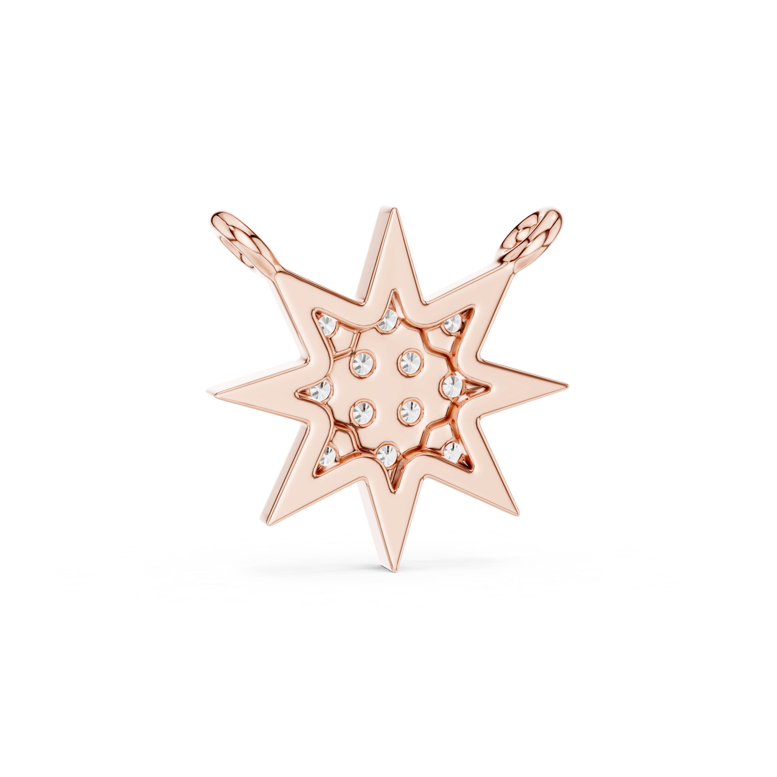 MJP010 - Eight-Point Starburst Diamond Pave Pendant