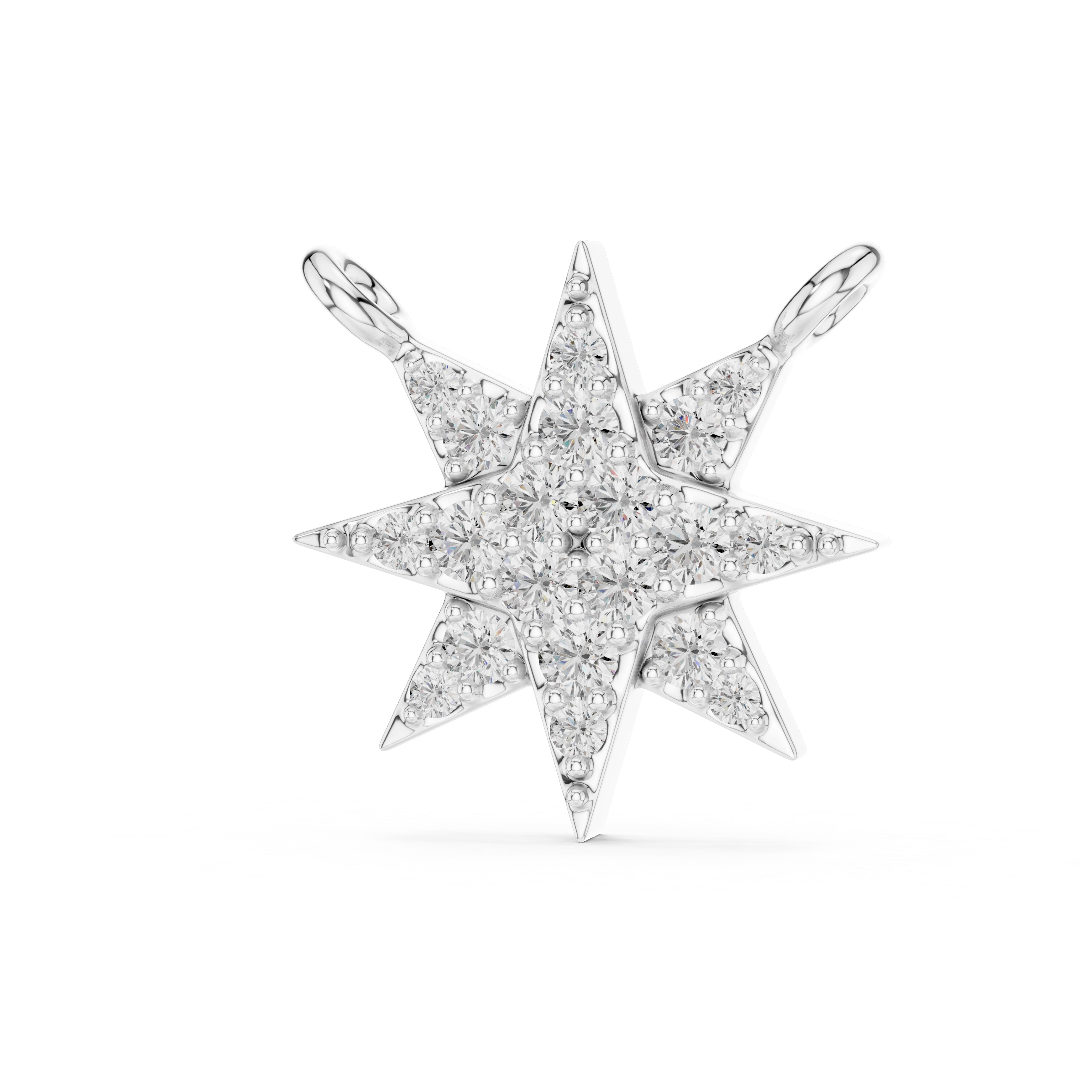 MJP010 - Eight-Point Starburst Diamond Pave Pendant