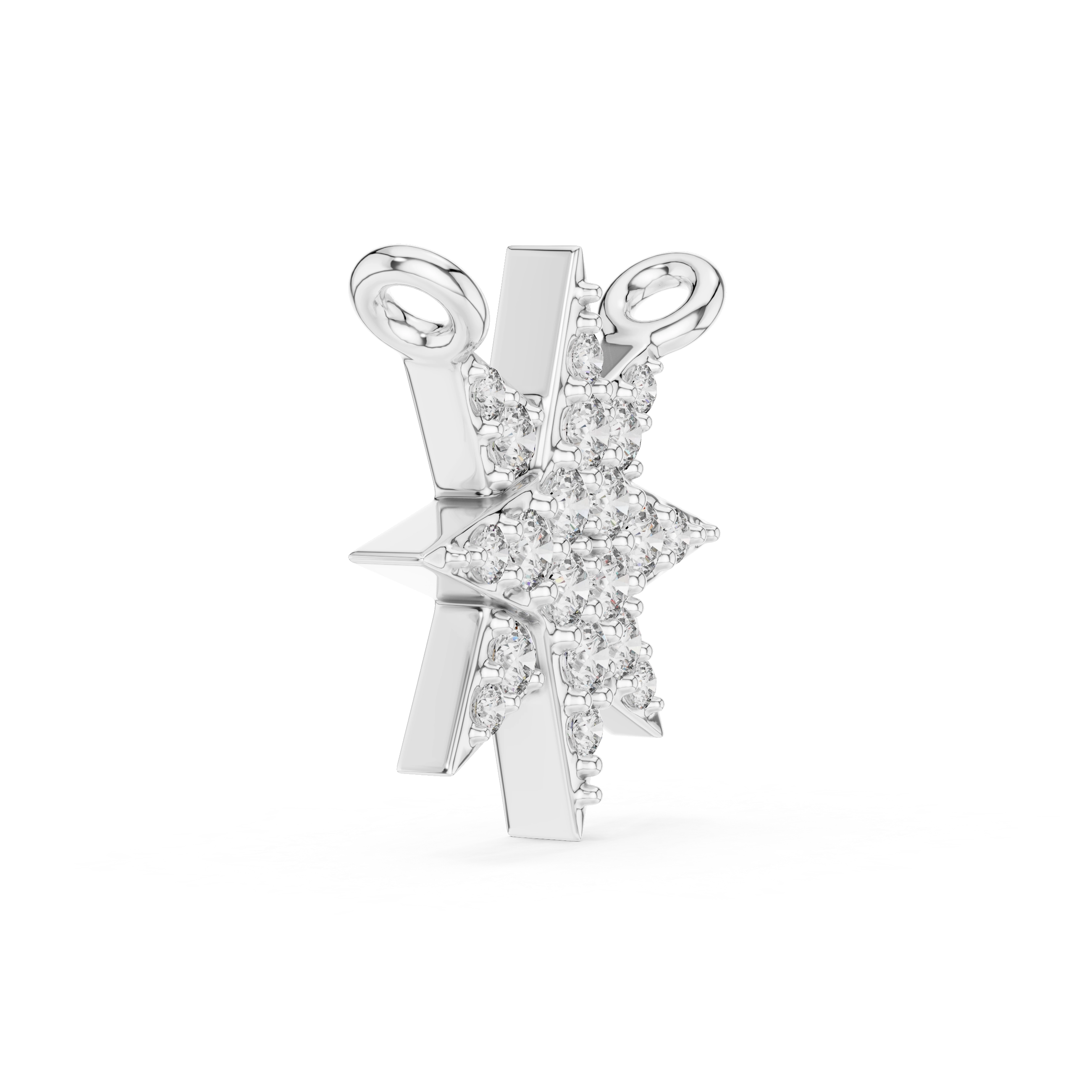 MJP010 - Eight-Point Starburst Diamond Pave Pendant