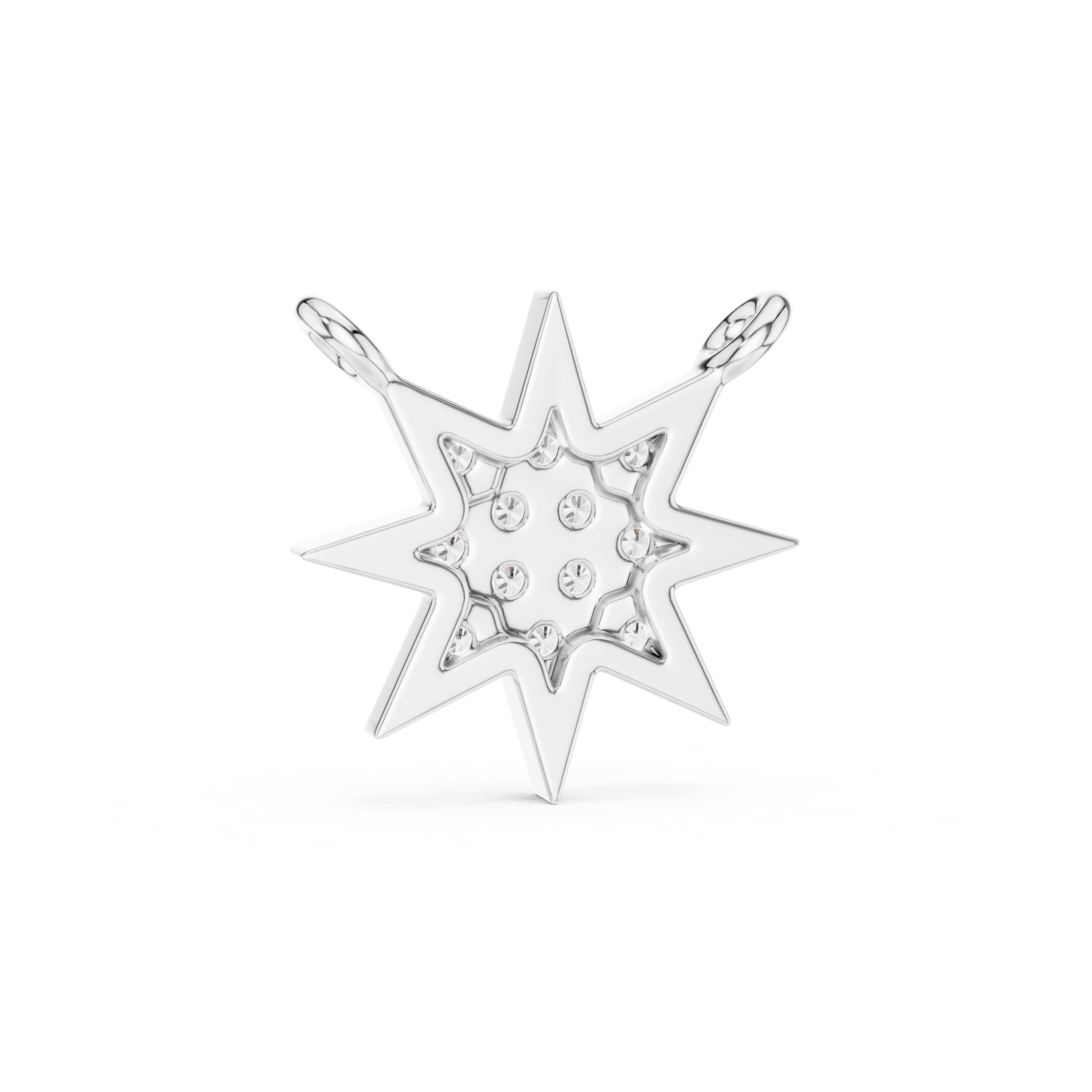 MJP010 - Eight-Point Starburst Diamond Pave Pendant