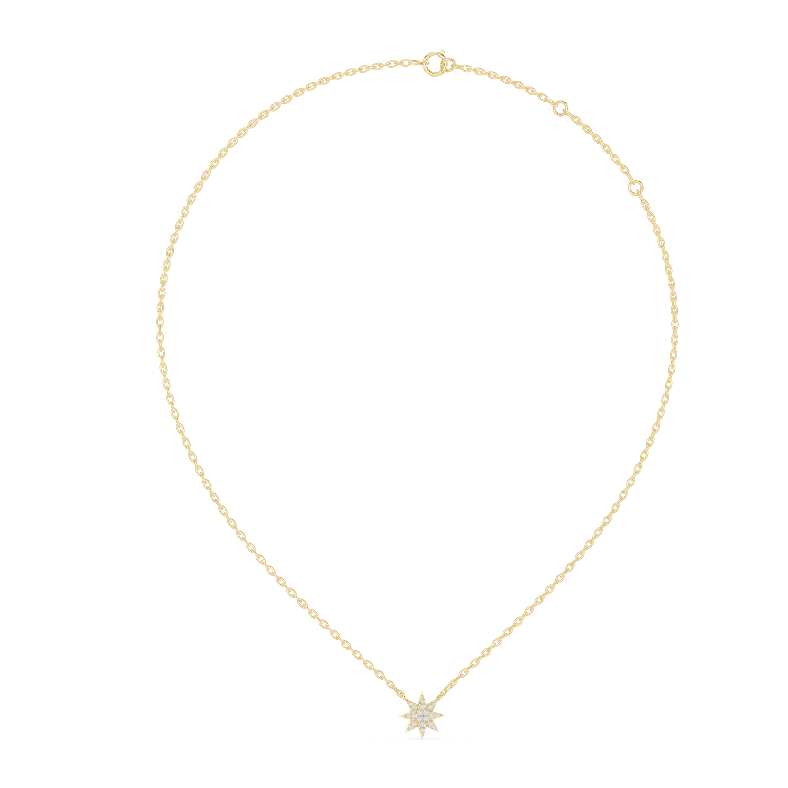 MJP010 - Eight-Point Starburst Diamond Pave Pendant