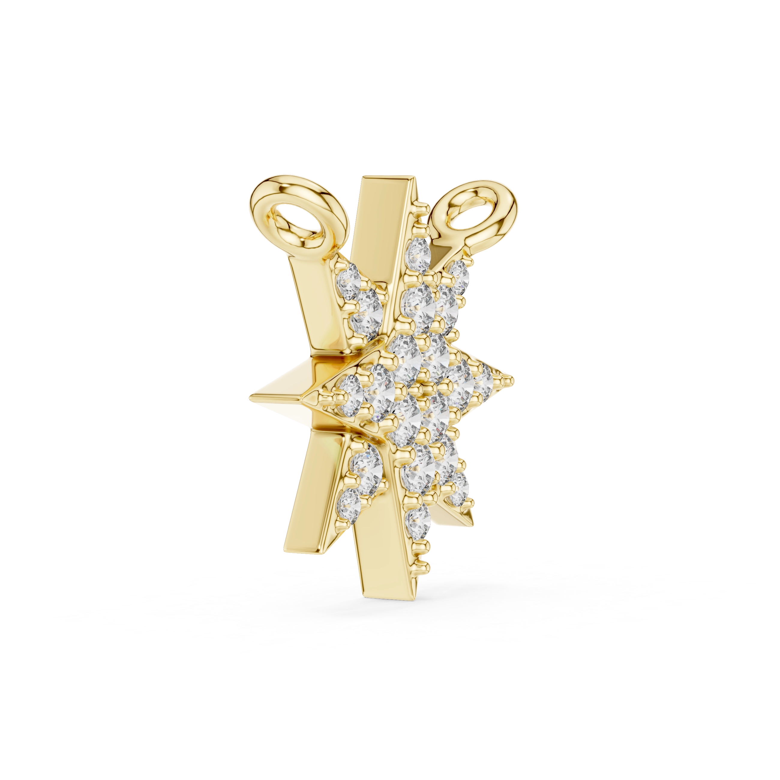 MJP010 - Eight-Point Starburst Diamond Pave Pendant