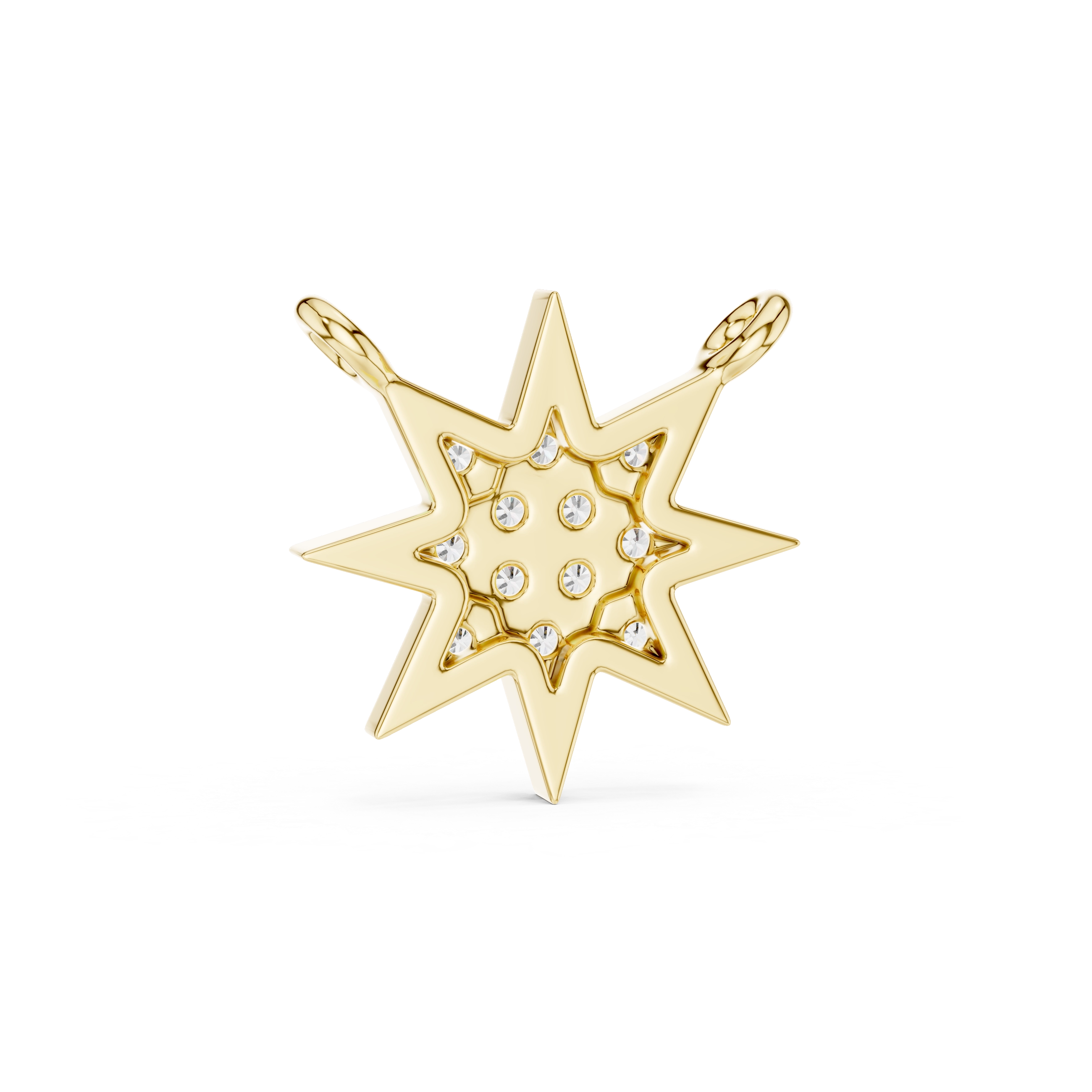 MJP010 - Eight-Point Starburst Diamond Pave Pendant