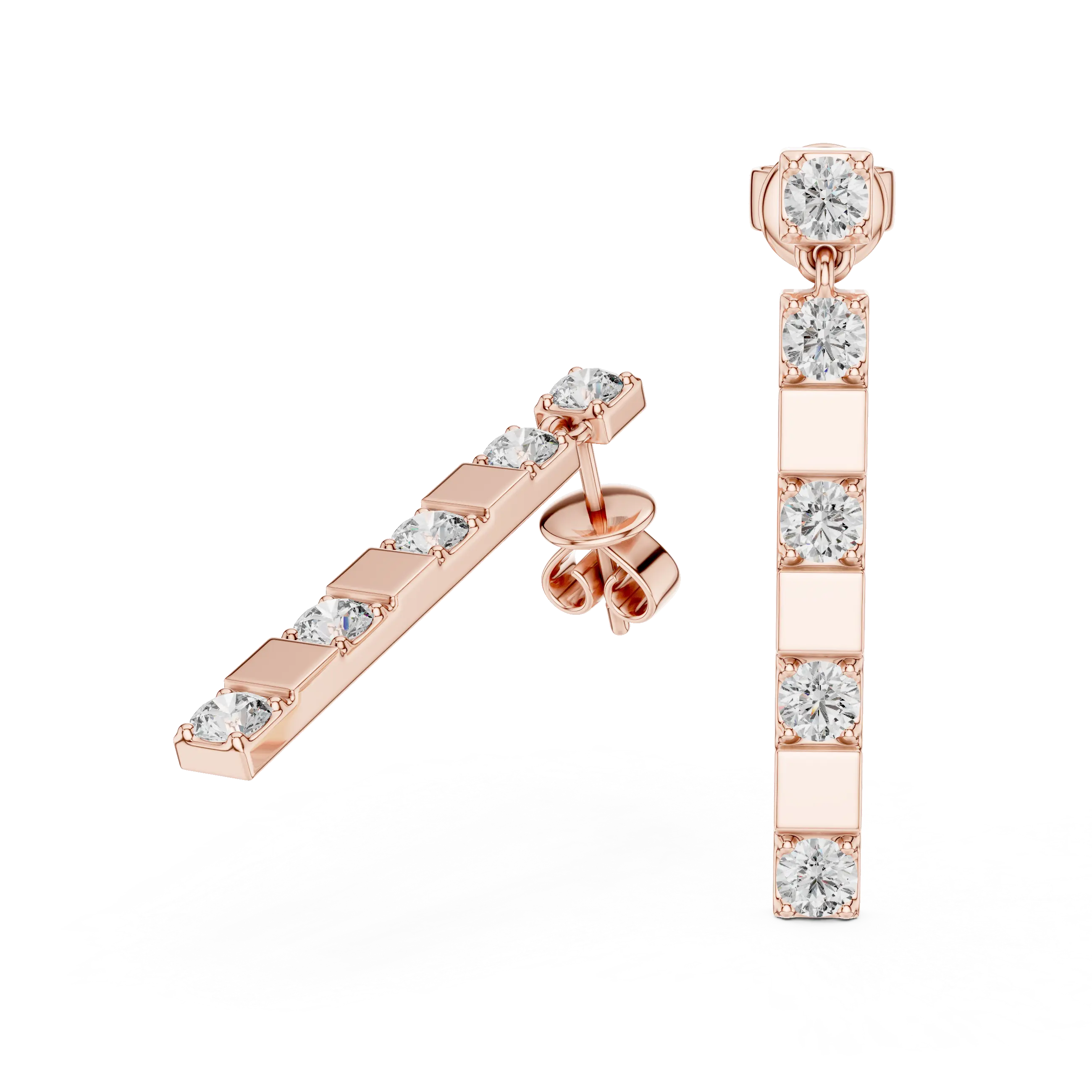 MJER27 - Geometric Alternating Bar Drop Earrings