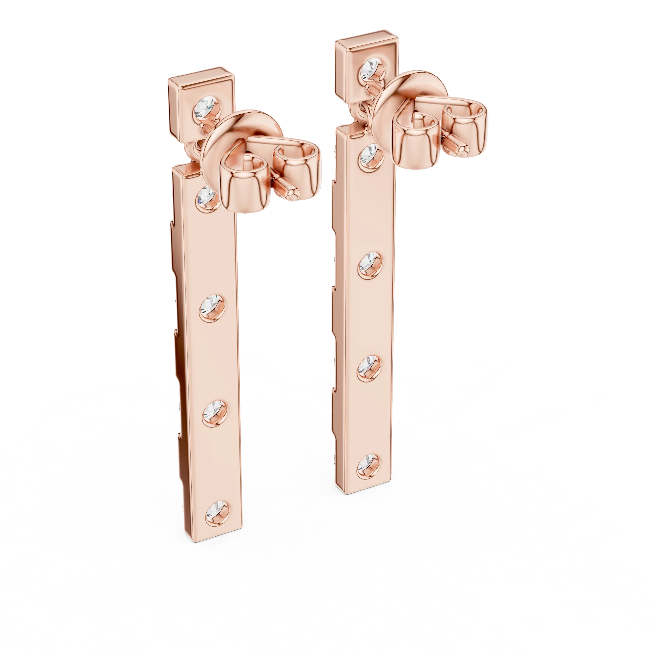 MJER27 - Geometric Alternating Bar Drop Earrings