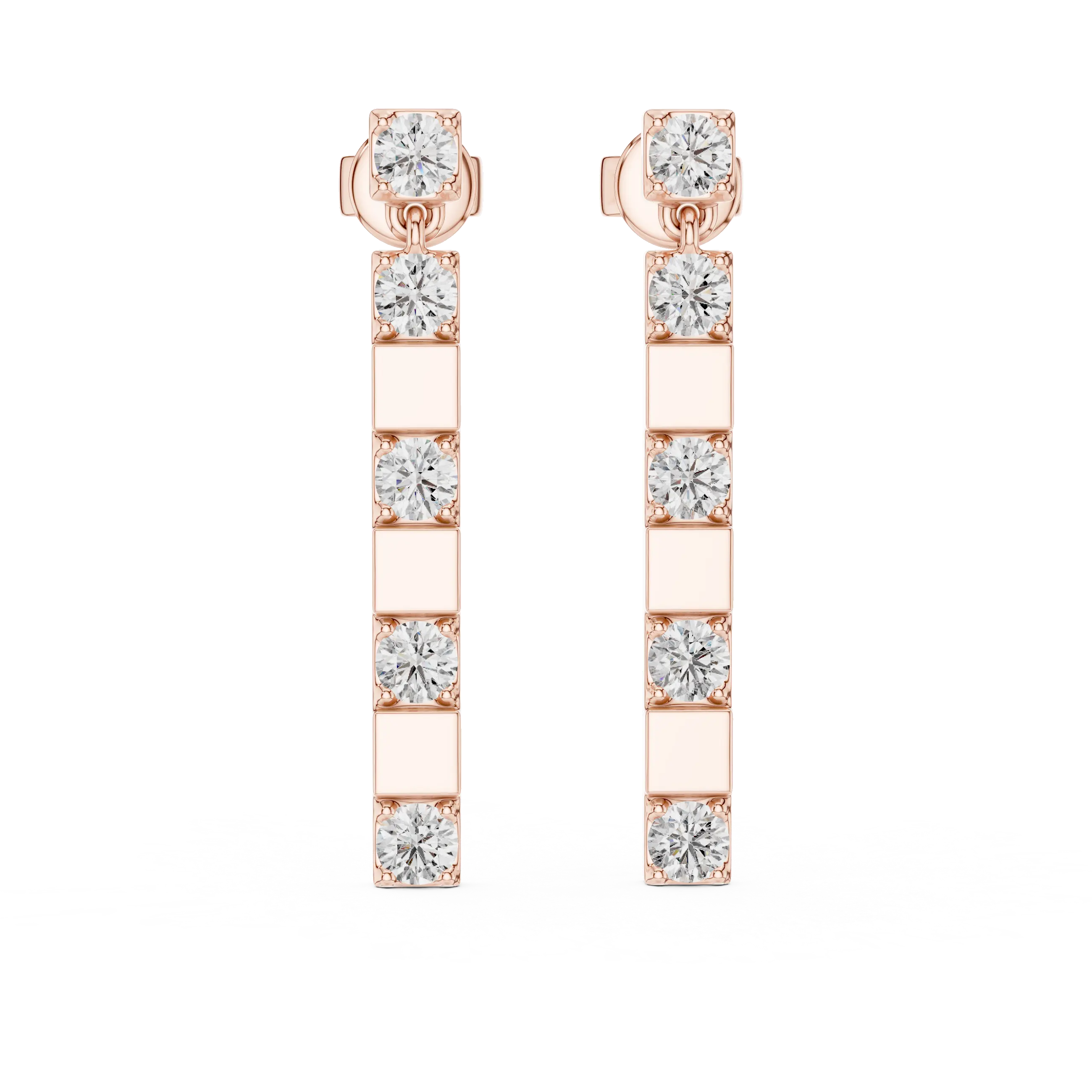 MJER27 - Geometric Alternating Bar Drop Earrings