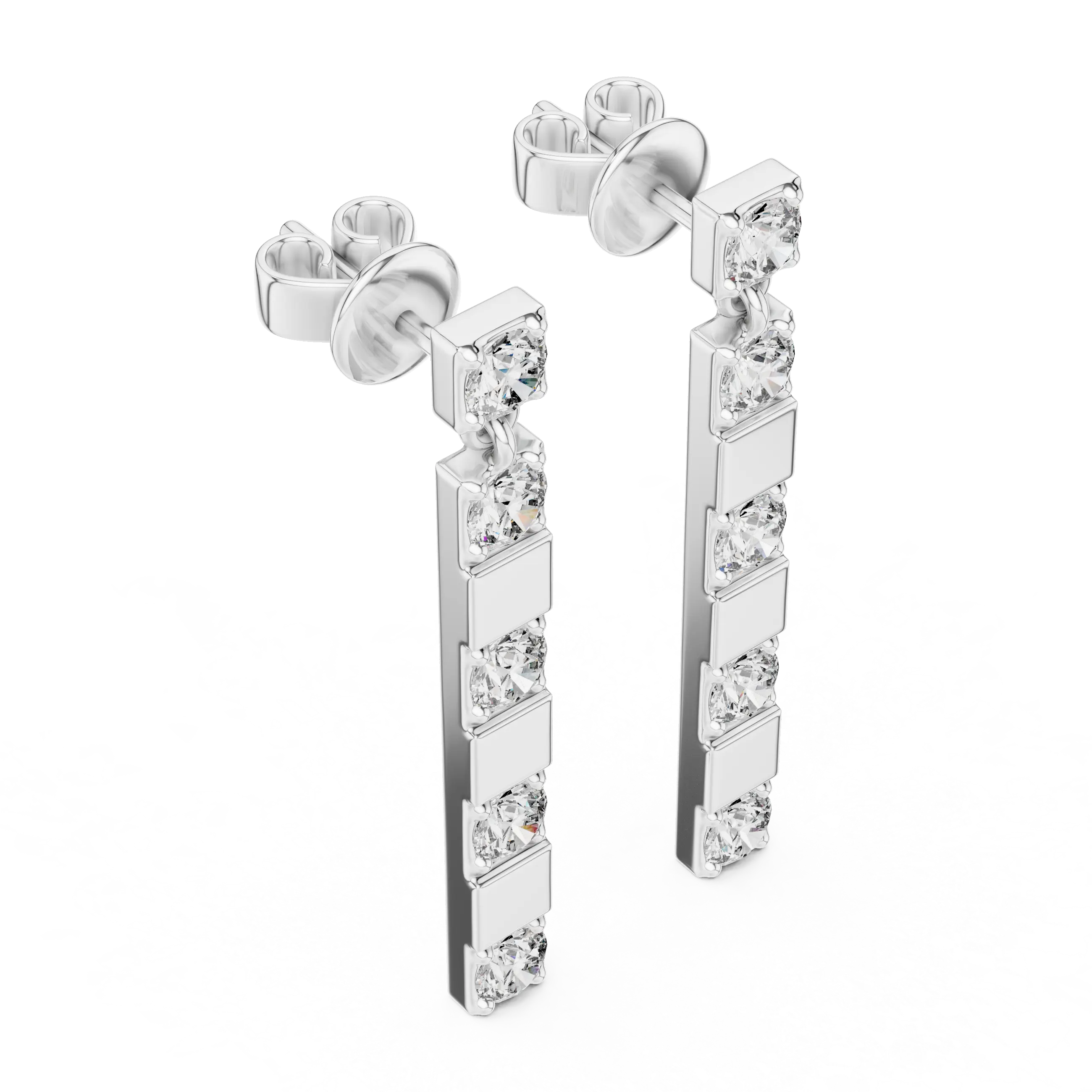 MJER27 - Geometric Alternating Bar Drop Earrings