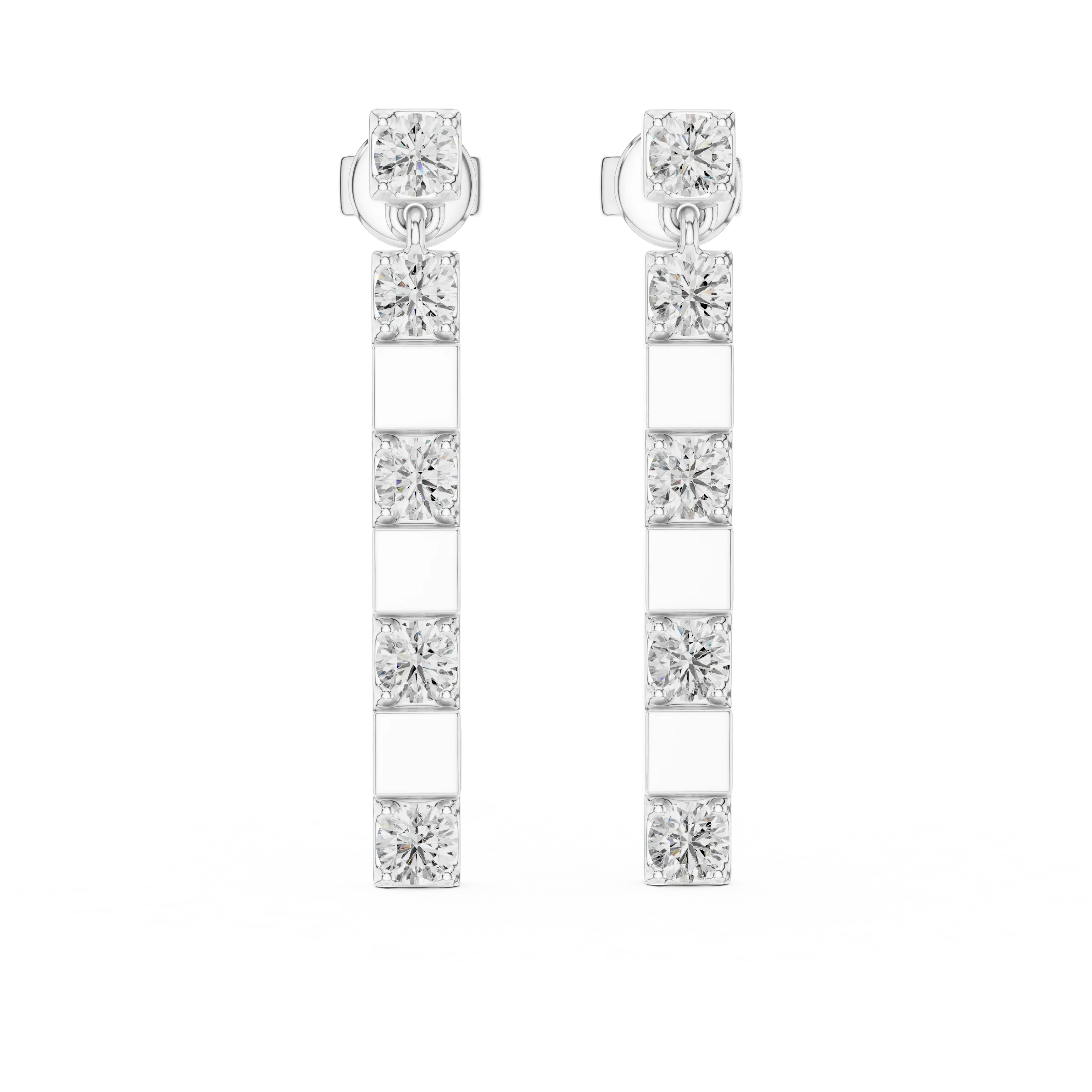 MJER27 - Geometric Alternating Bar Drop Earrings