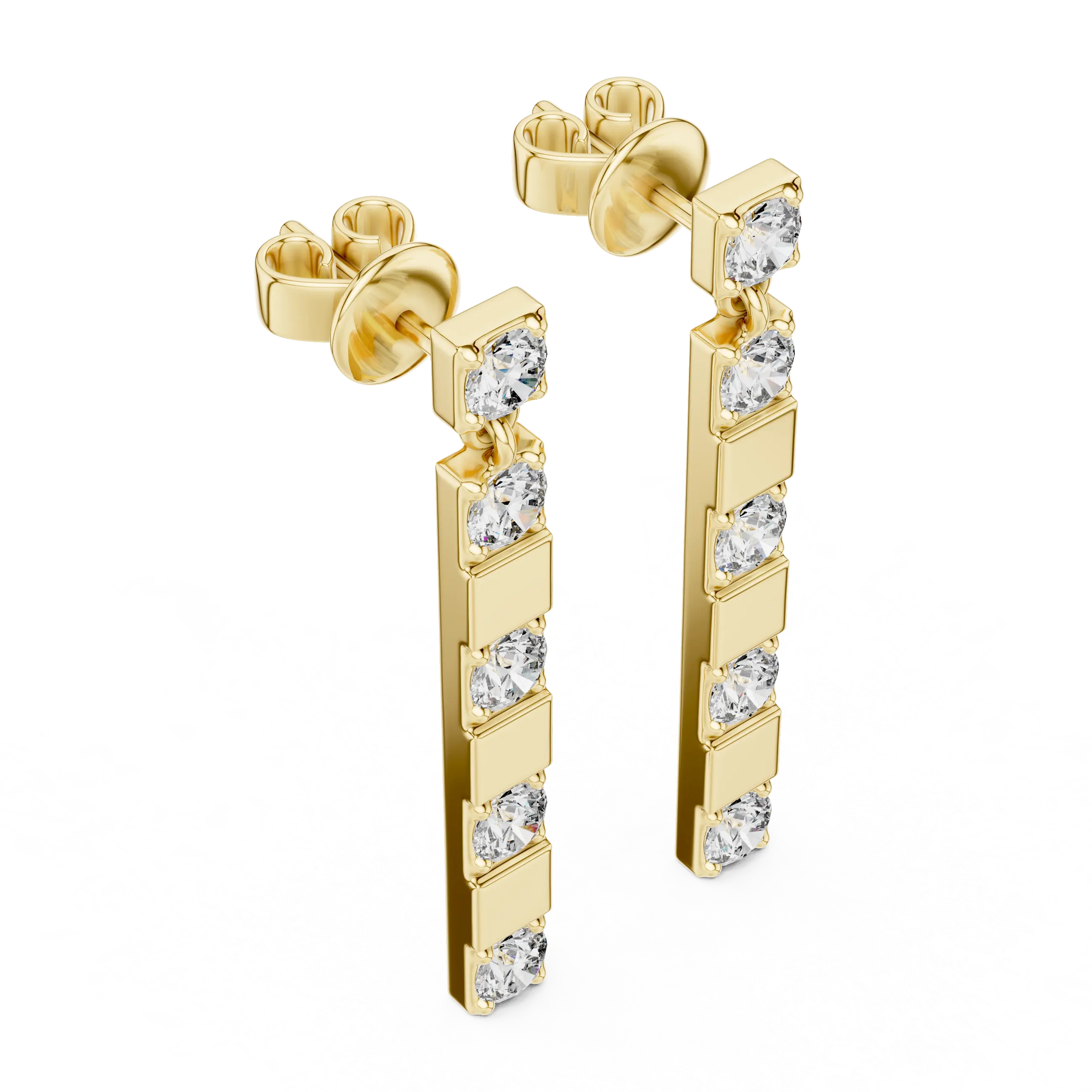 MJER27 - Geometric Alternating Bar Drop Earrings