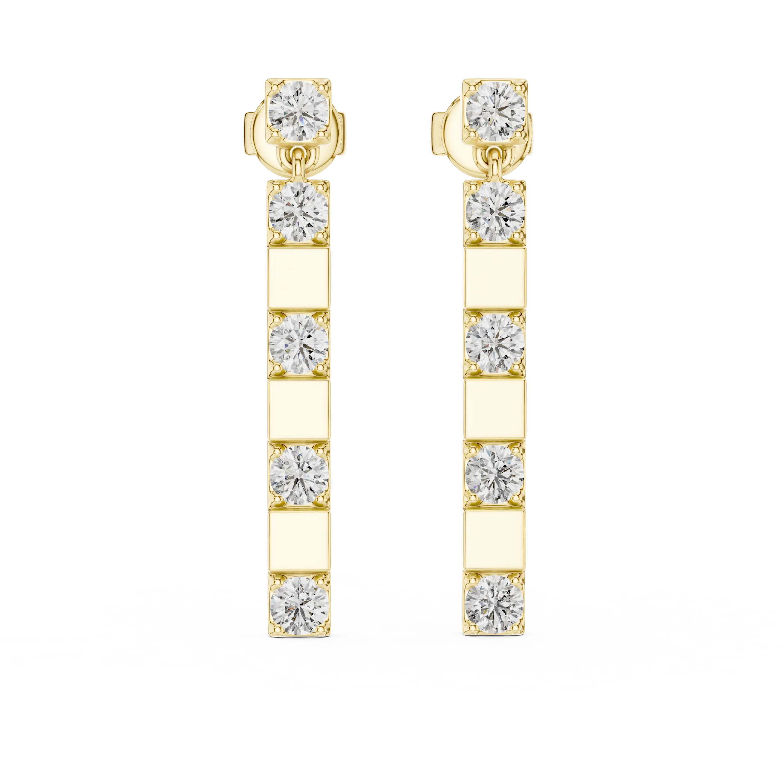 MJER27 - Geometric Alternating Bar Drop Earrings
