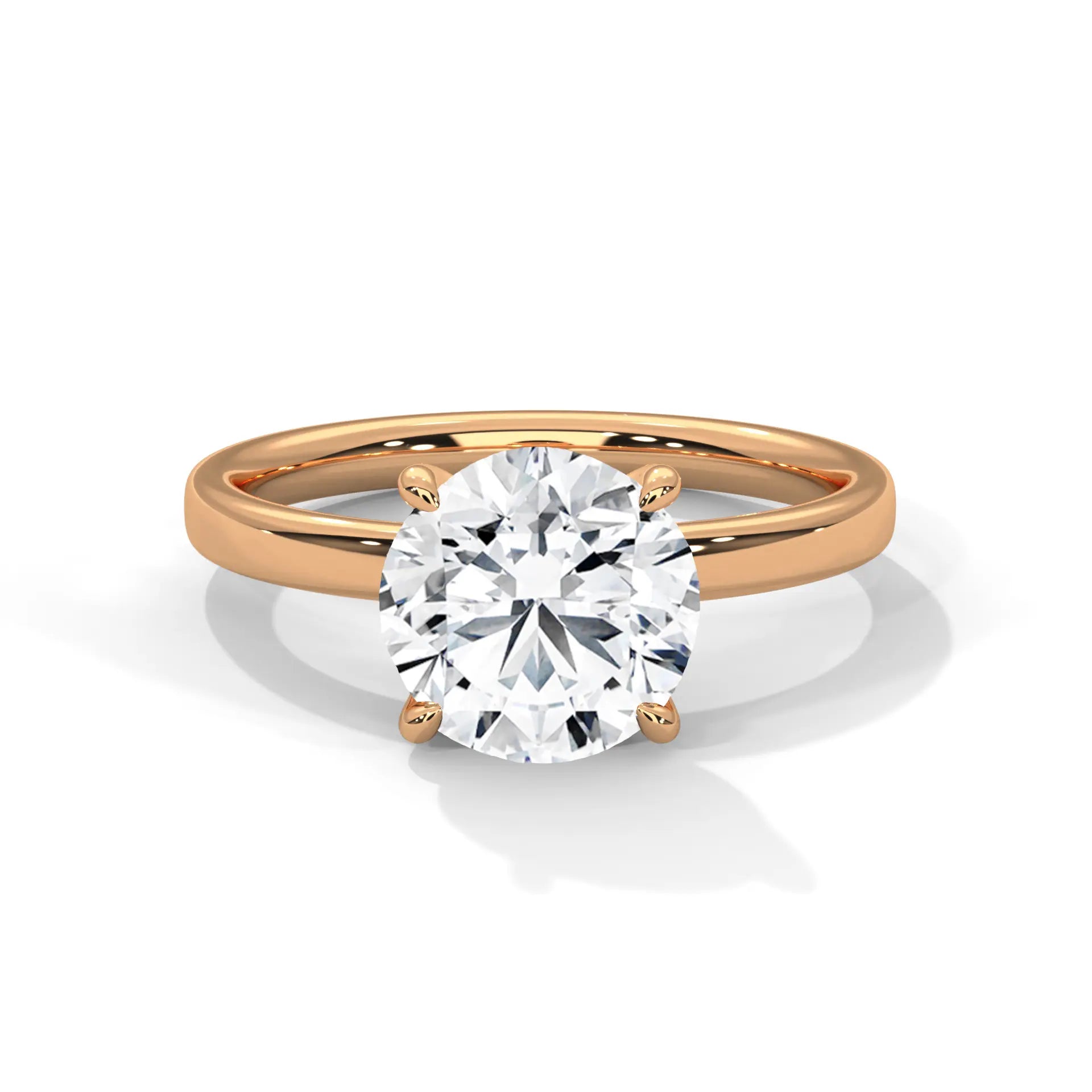 MJBS33 - Minimalist Four-Prong Round Cut Wedding Ring