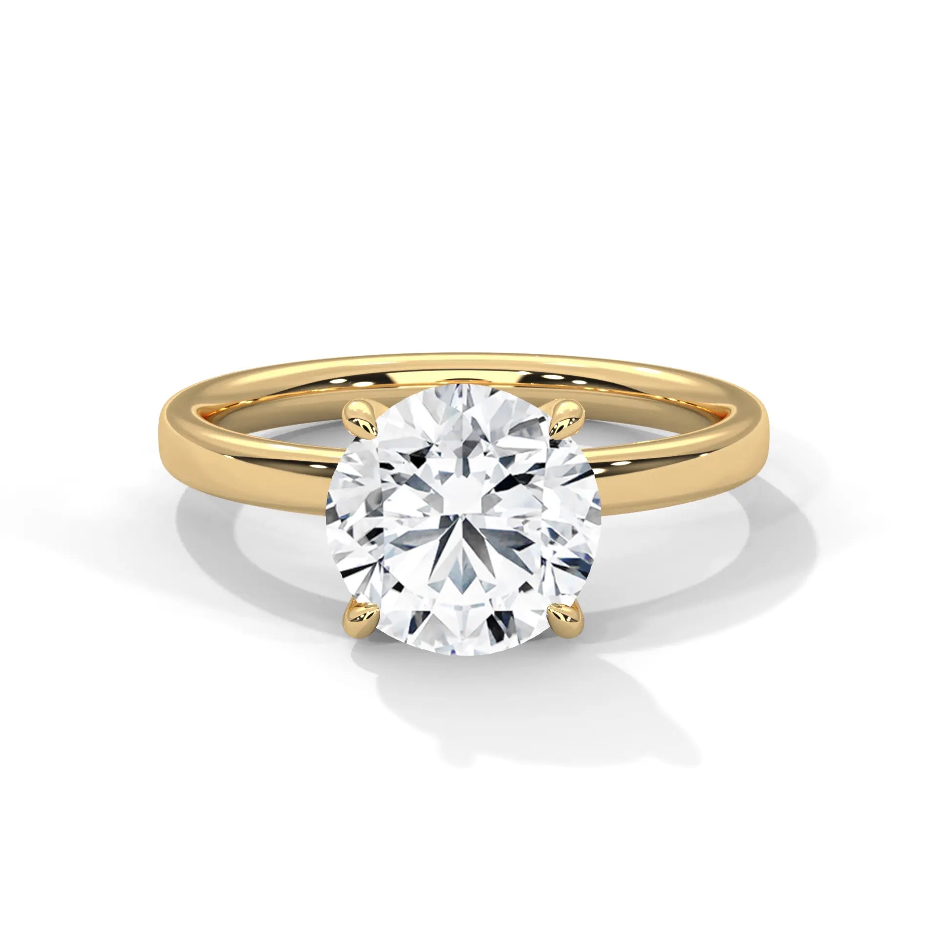 MJBS33 - Minimalist Four-Prong Round Cut Wedding Ring