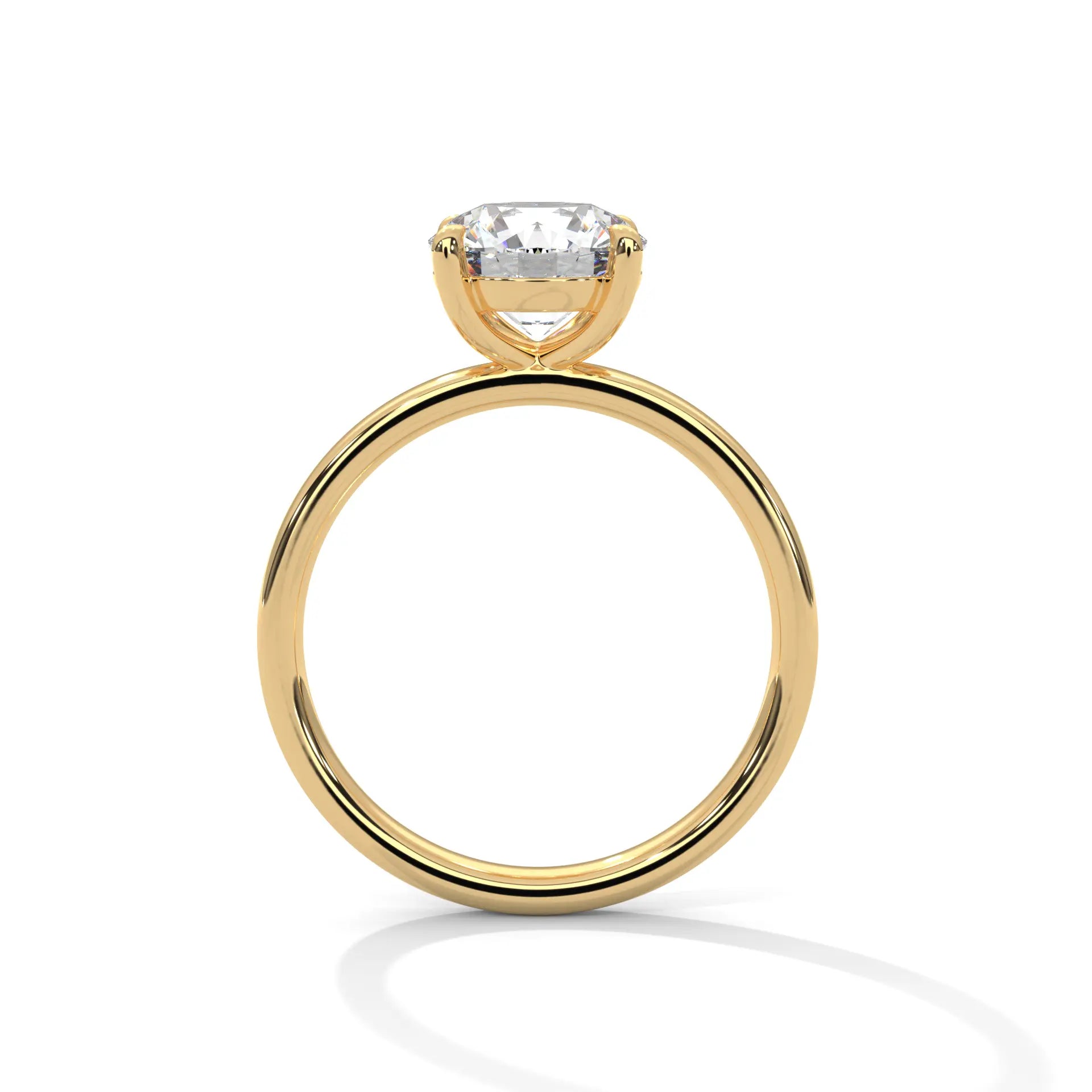 MJBS34 - Round Brilliant Solitaire Engagement Ring with Polished Band