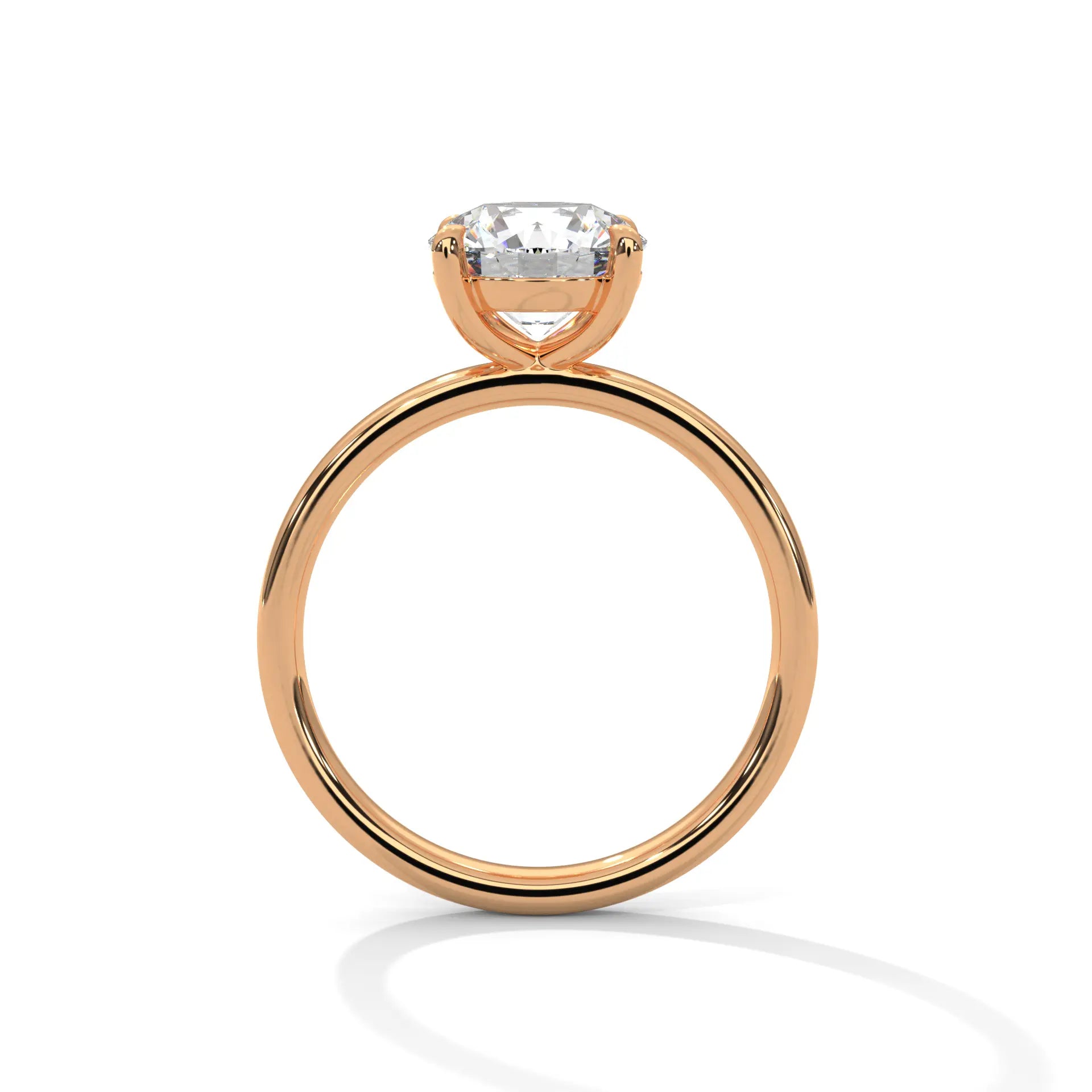 MJBS34 - Round Brilliant Solitaire Engagement Ring with Polished Band