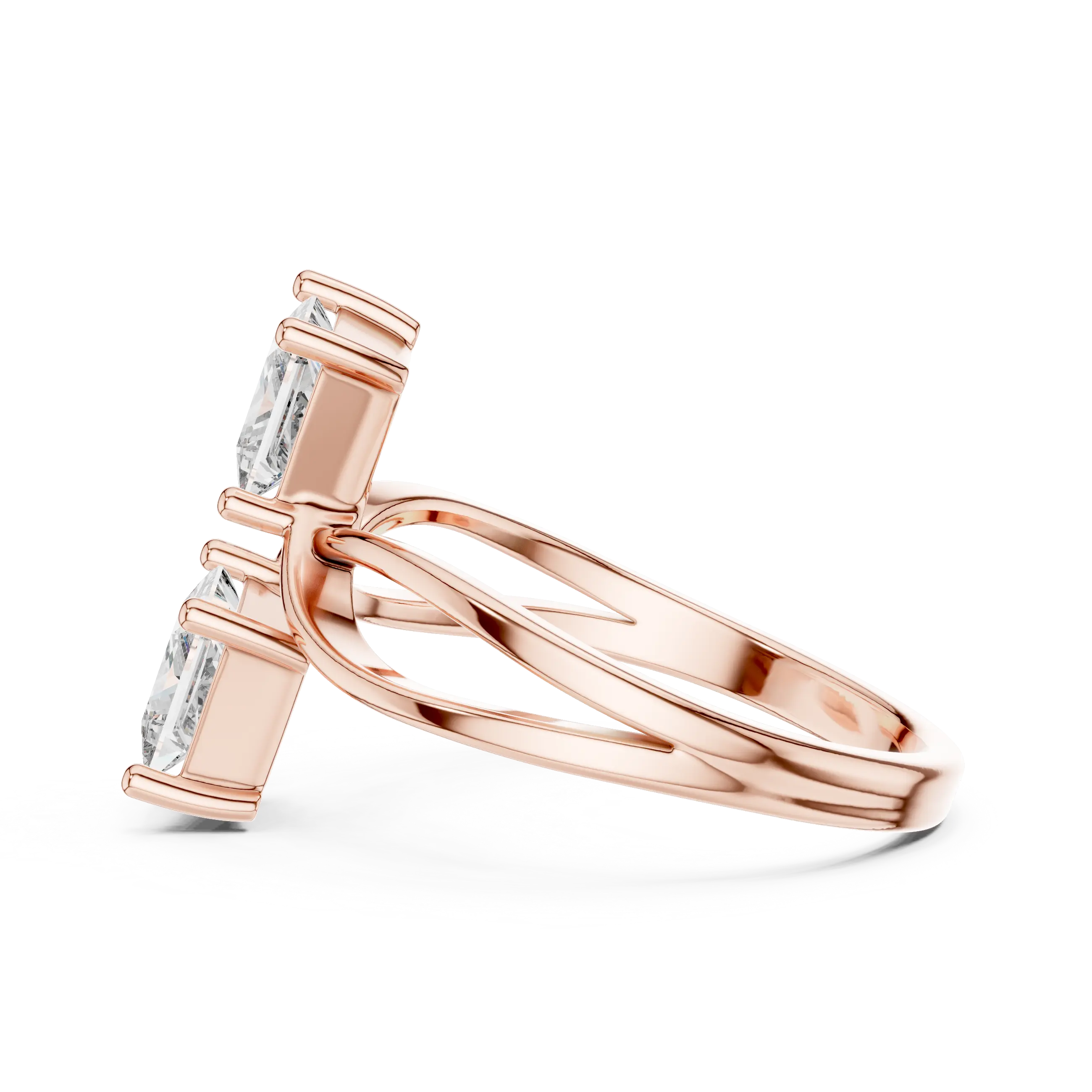 MJR045 - Princess Cut Twin Stone Infinity Loop Statement Ring