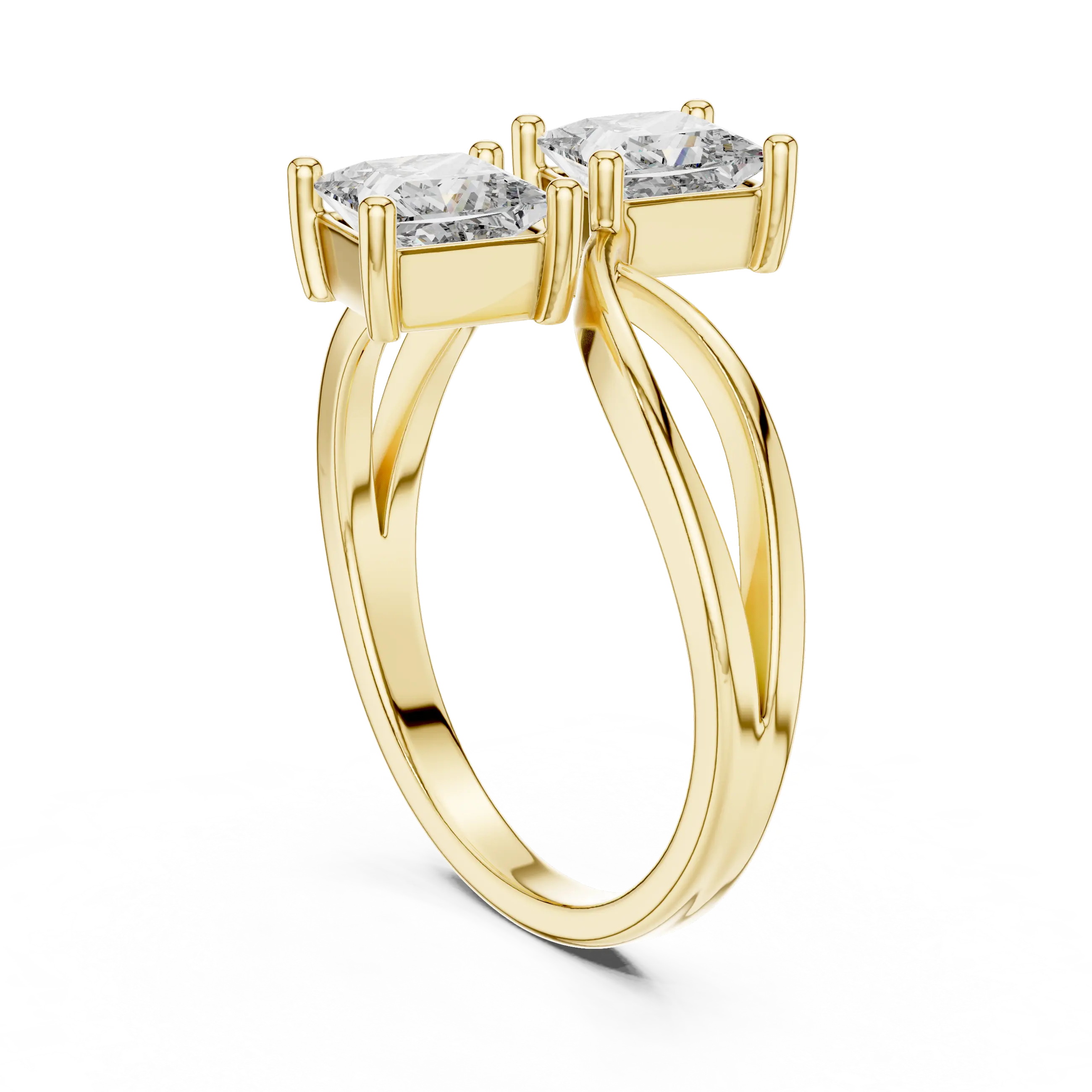 MJR045 - Princess Cut Twin Stone Infinity Loop Statement Ring