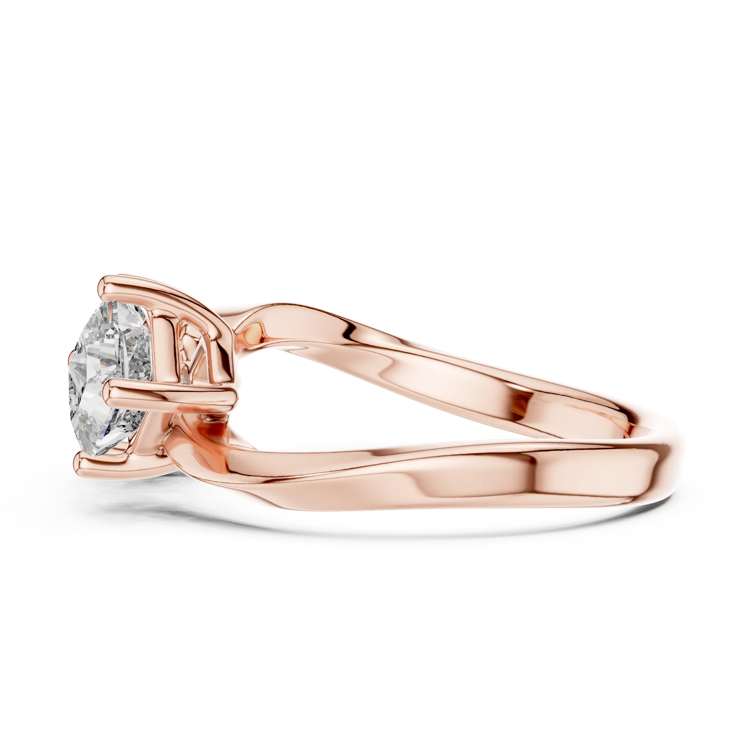 MJR046 - Princess Cut Open Cuff Twin Stone Bypass Ring