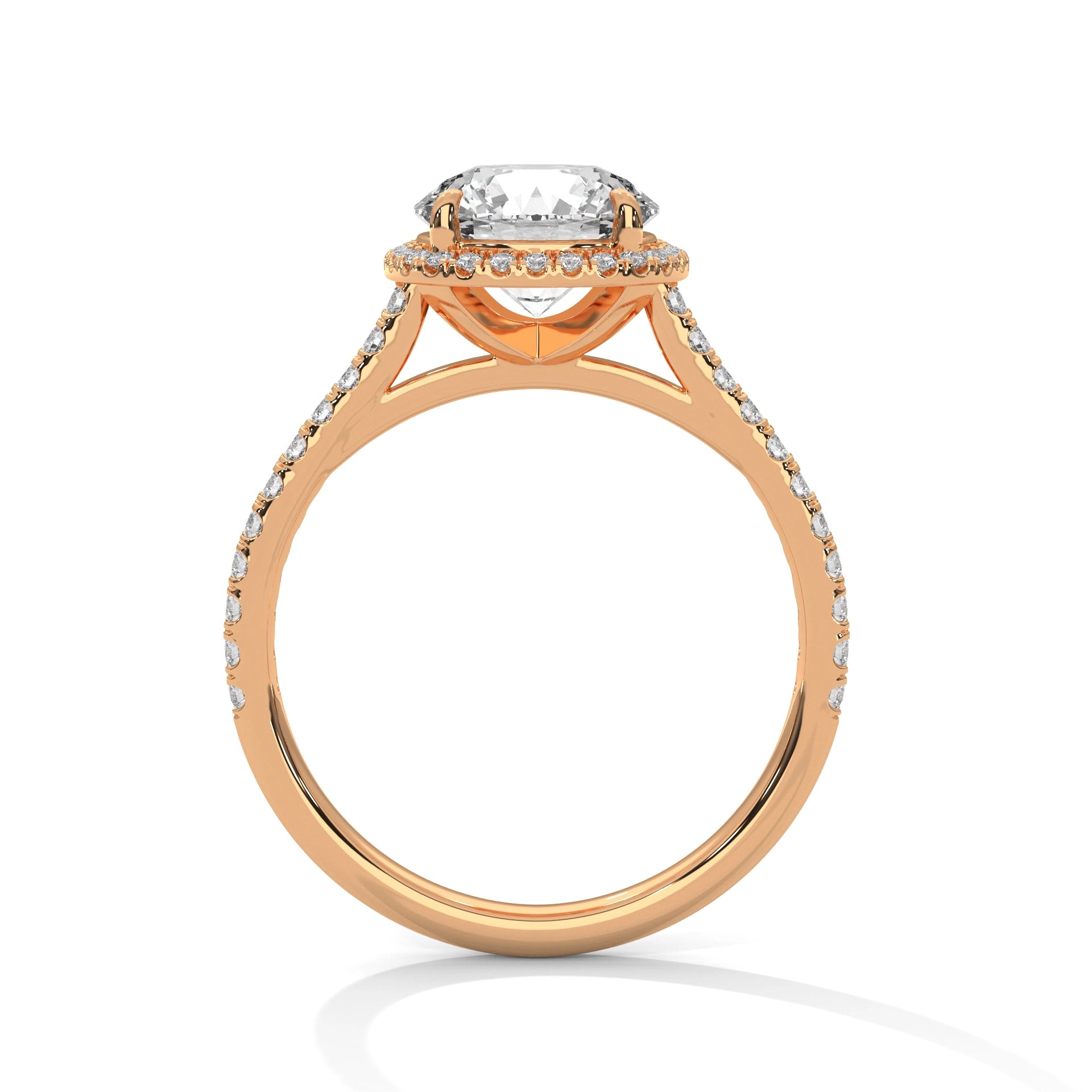 MJBS3 - Round Brilliant Cushion Halo Engagement Ring