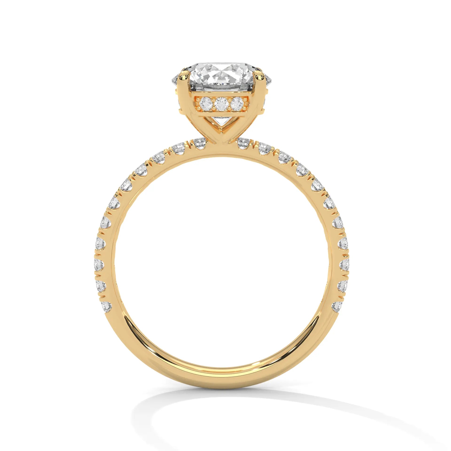 MJBS32 - Elegant Four-Prong Round Cut Accent Ring
