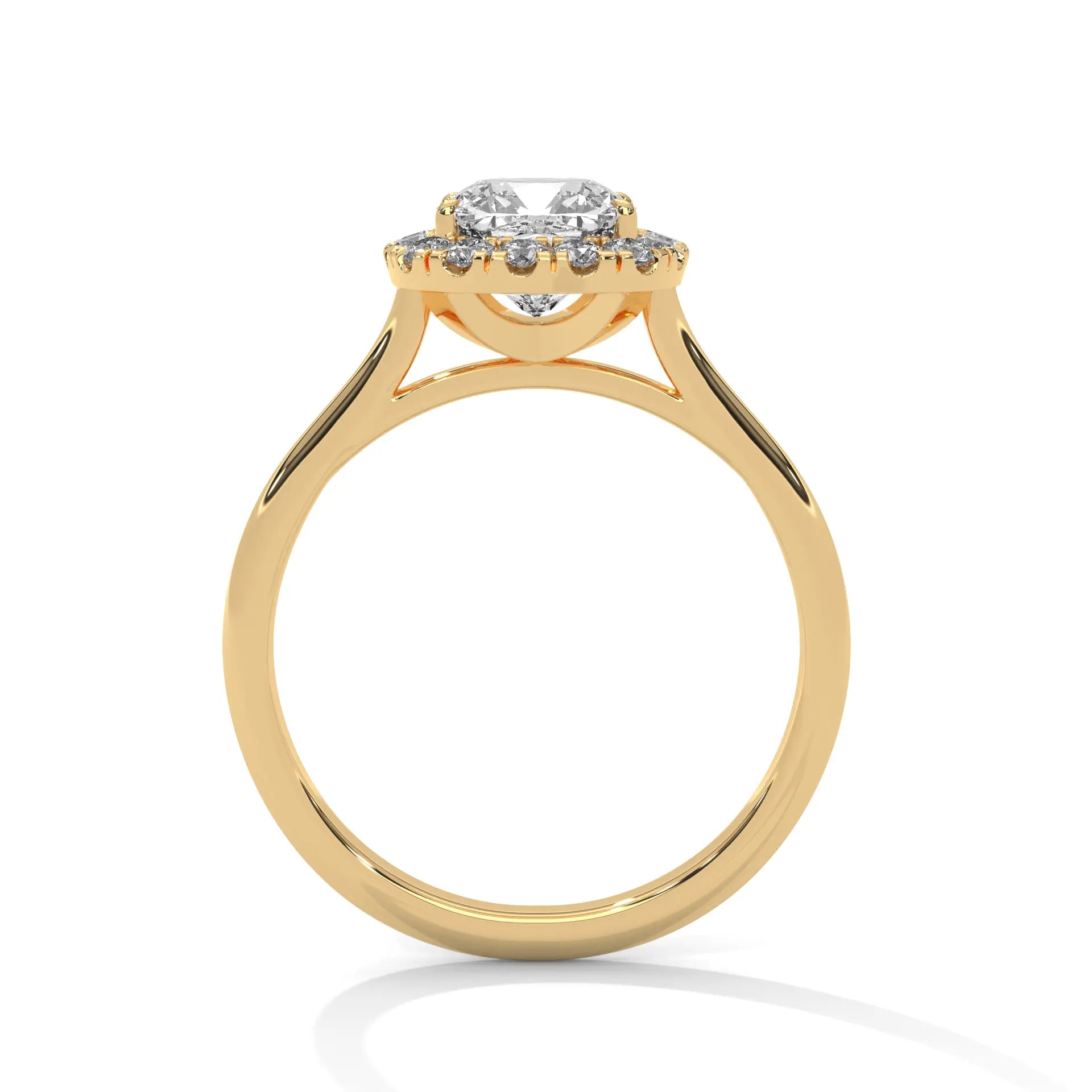 MJBS37 - Pillowy Cushion Shape Solitaire with Shimmering Frame